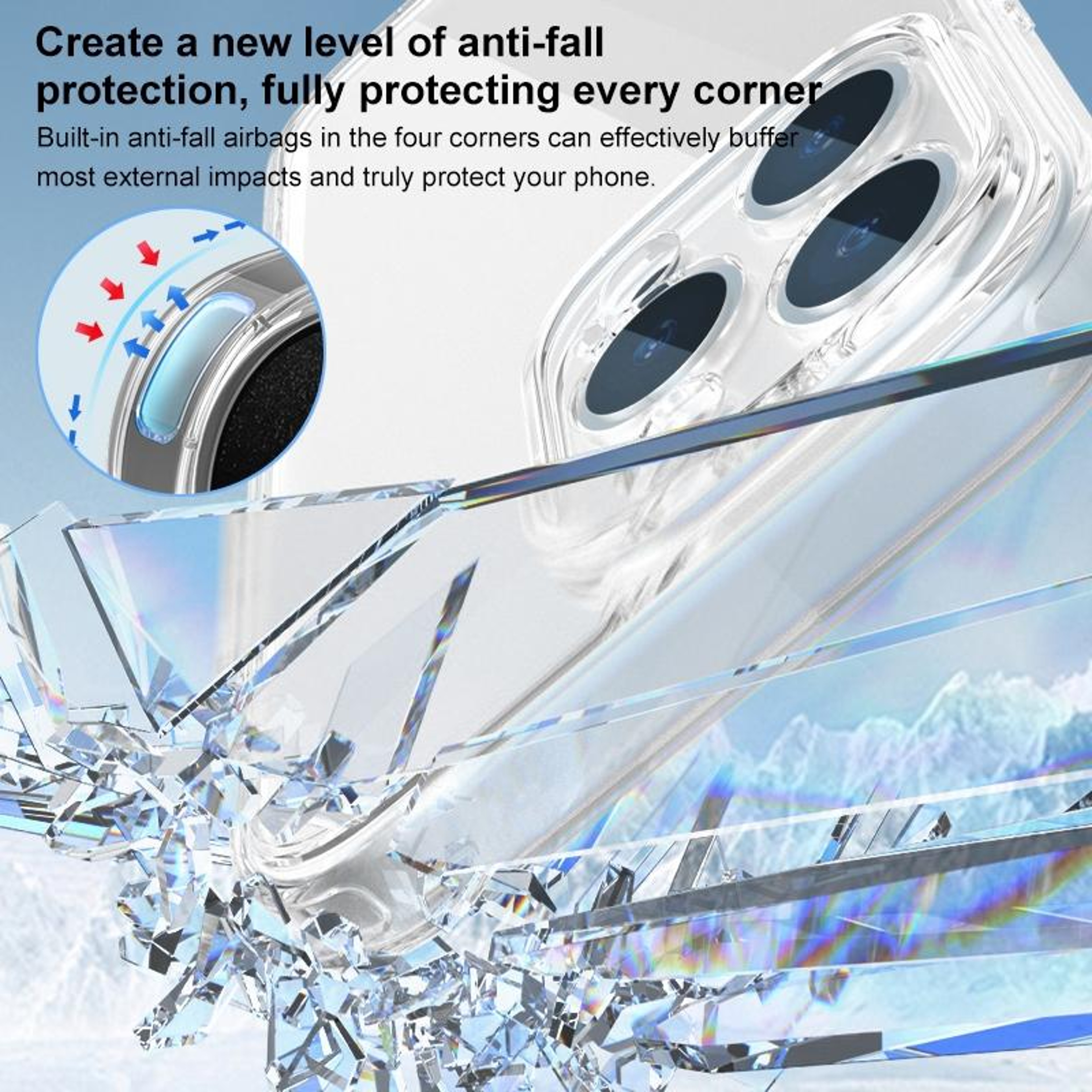 iPhone X XS Case Clear 9H Tempered Glass Shockproof Airbag Cover – view 4