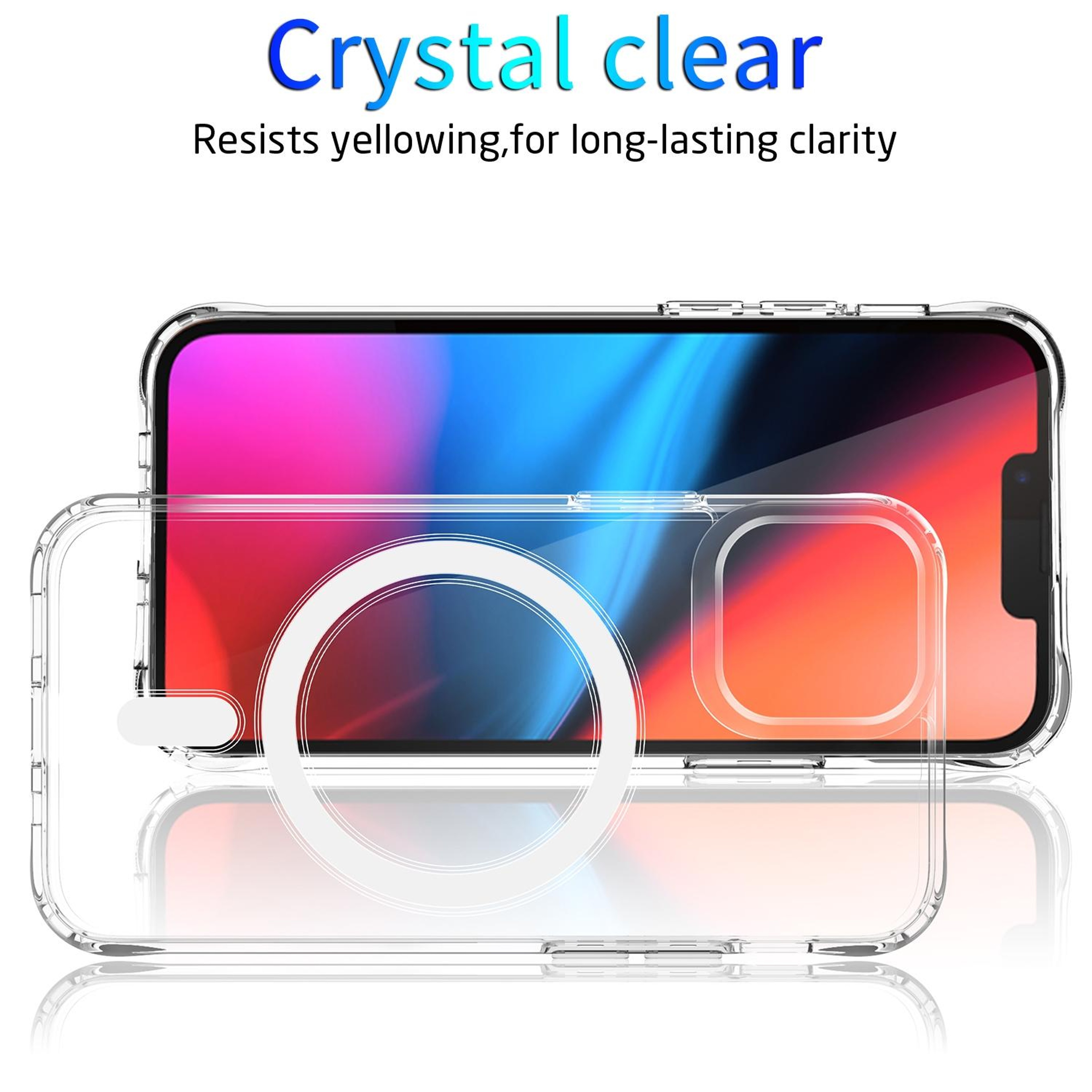 iPhone 13 Mini Clear MagSafe Case with Magnetic Ring and Shockproof Corners – view 2