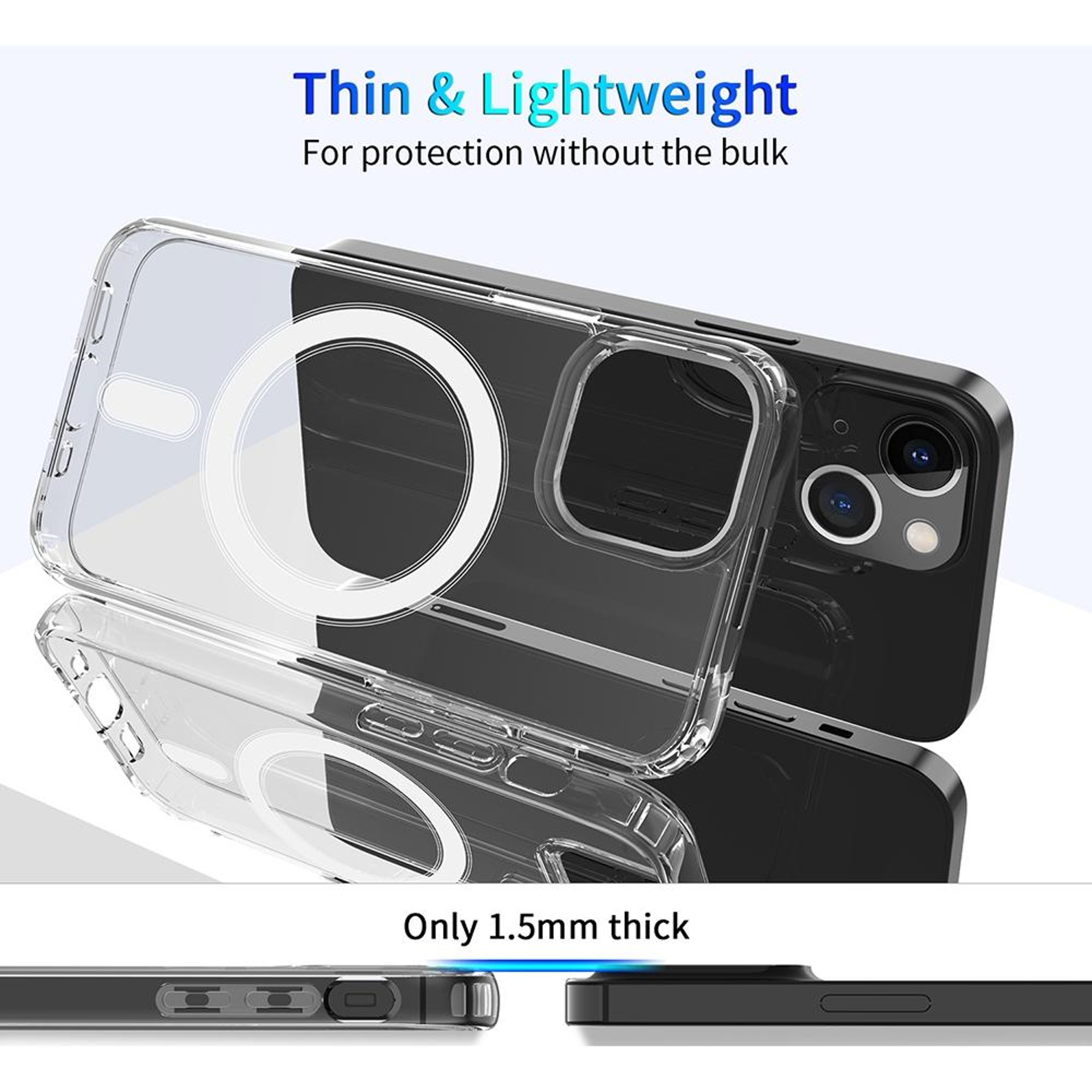 iPhone 13 MagSafe Clear Case with Magnetic Ring and Shockproof Air Cushion Corners – view 4