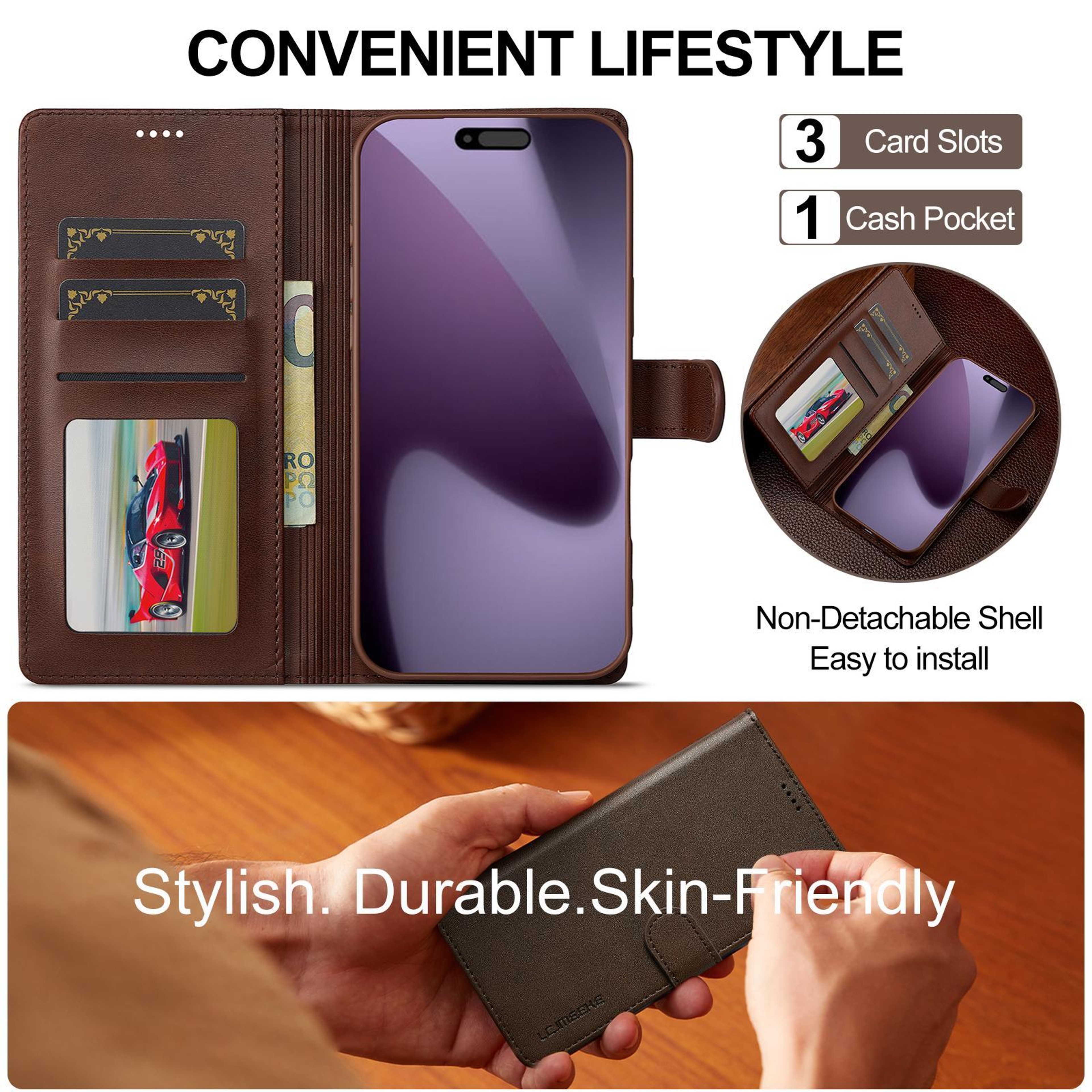 IPhone 17 Pro Wallet Case With Card Holder And Horizontal Stand 5