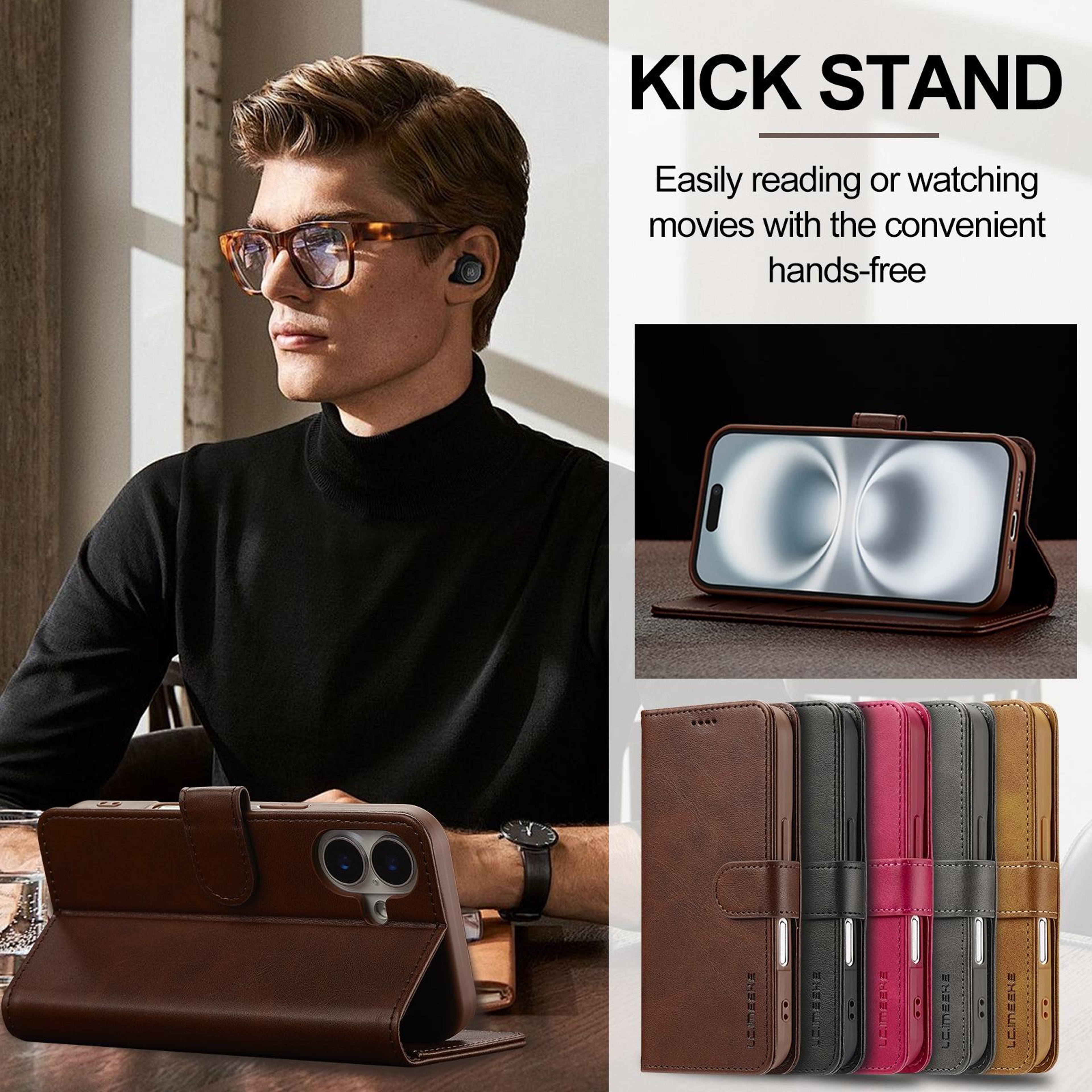 IPhone 17 Wallet Case With Card Holder And Horizontal Stand 6