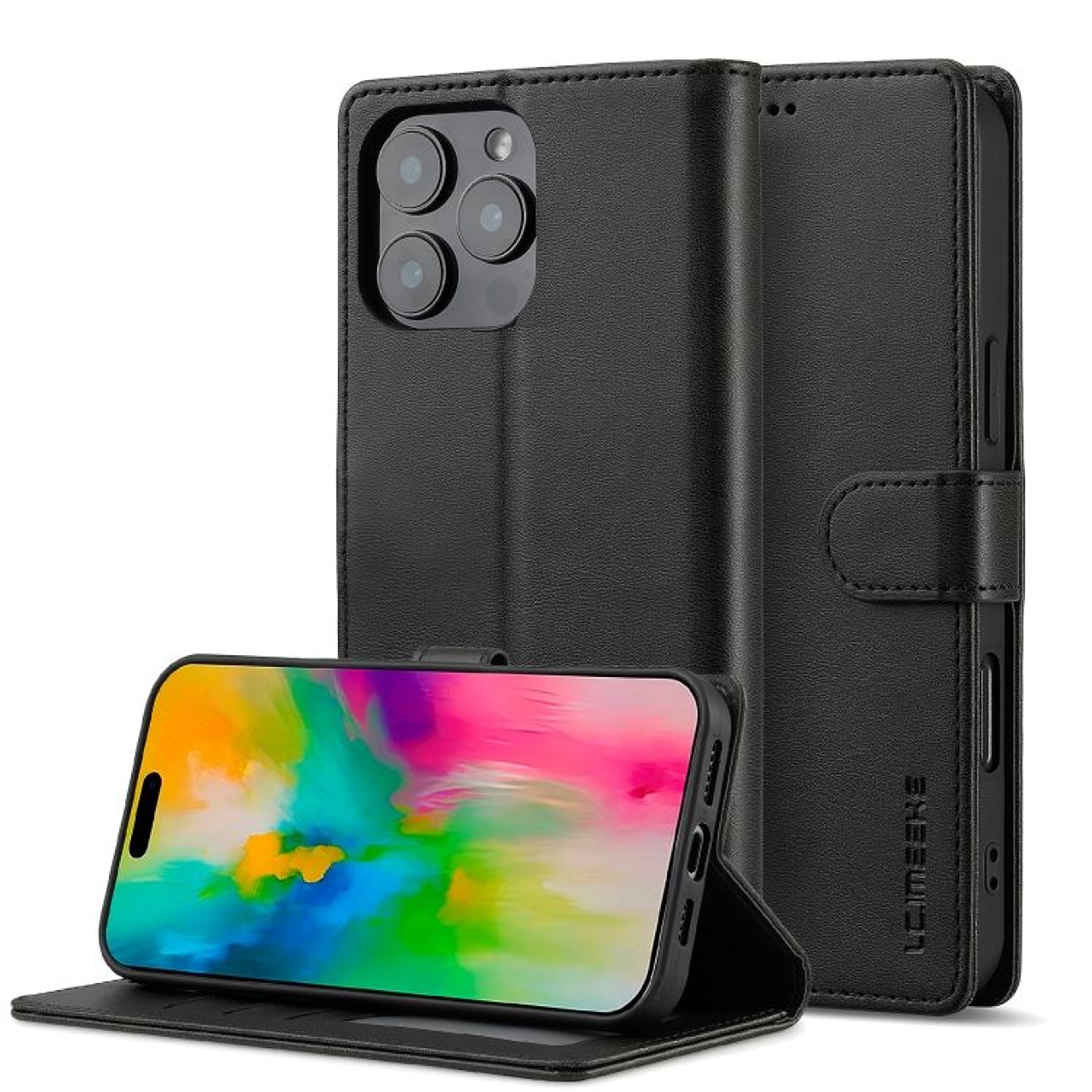 IPhone 16 Pro Max Wallet Case With Card Holder And Kickstand 8