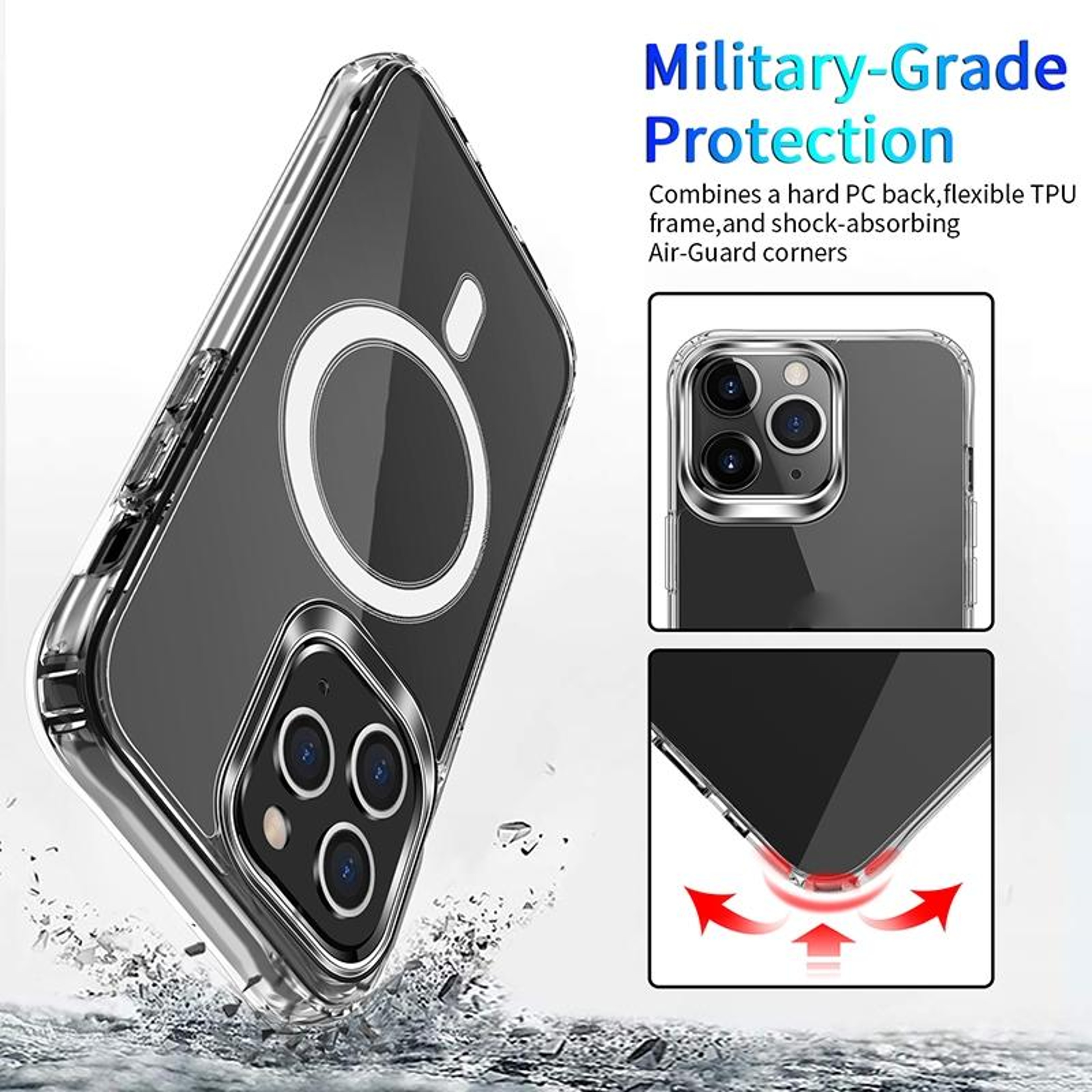 iPhone 14 Pro Max Clear MagSafe Case with Shockproof Airbag Corners – view 3