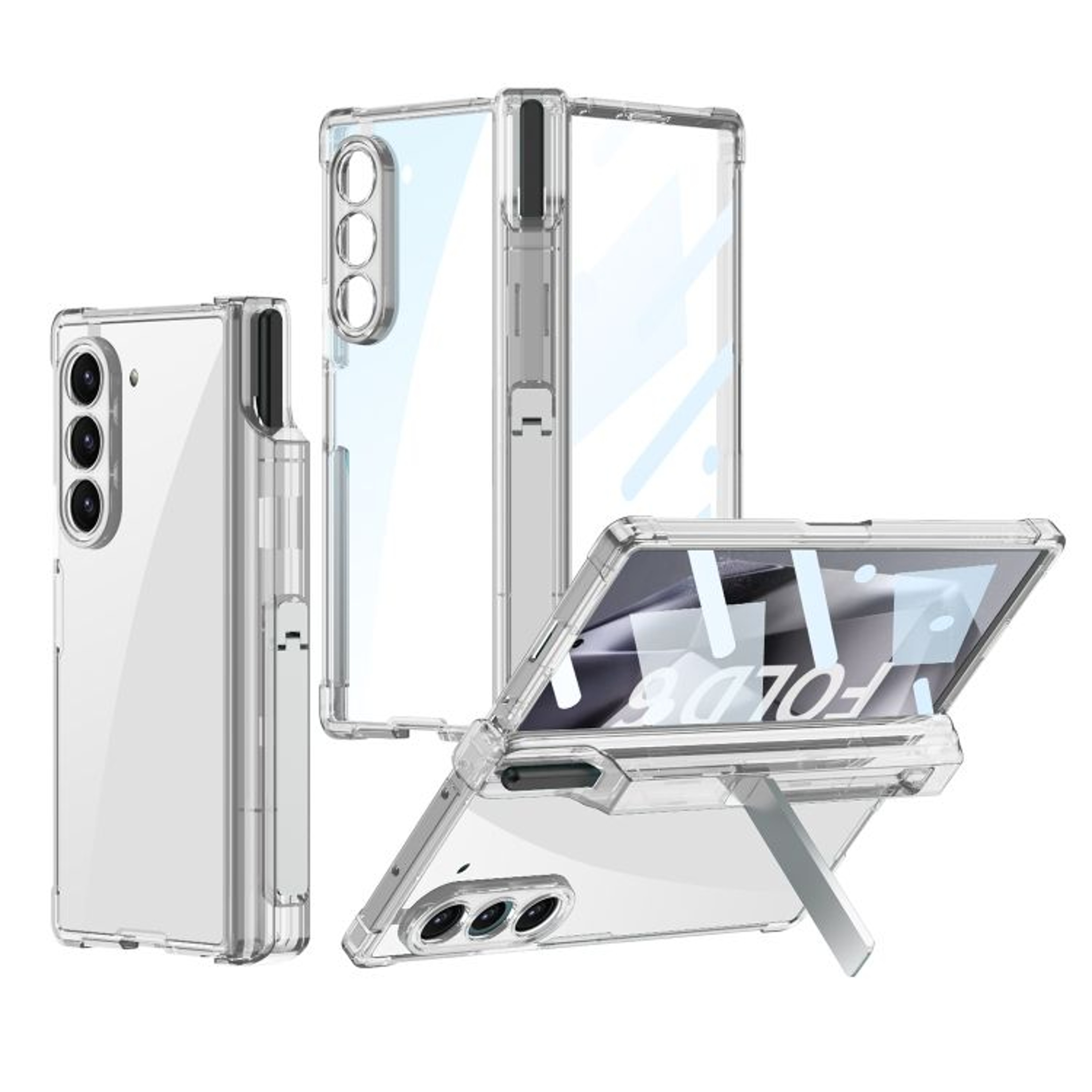 GKK Samsung Galaxy Z Fold6 Case With Hinge Protection Screen Protector Pen Holder And Stand 8
