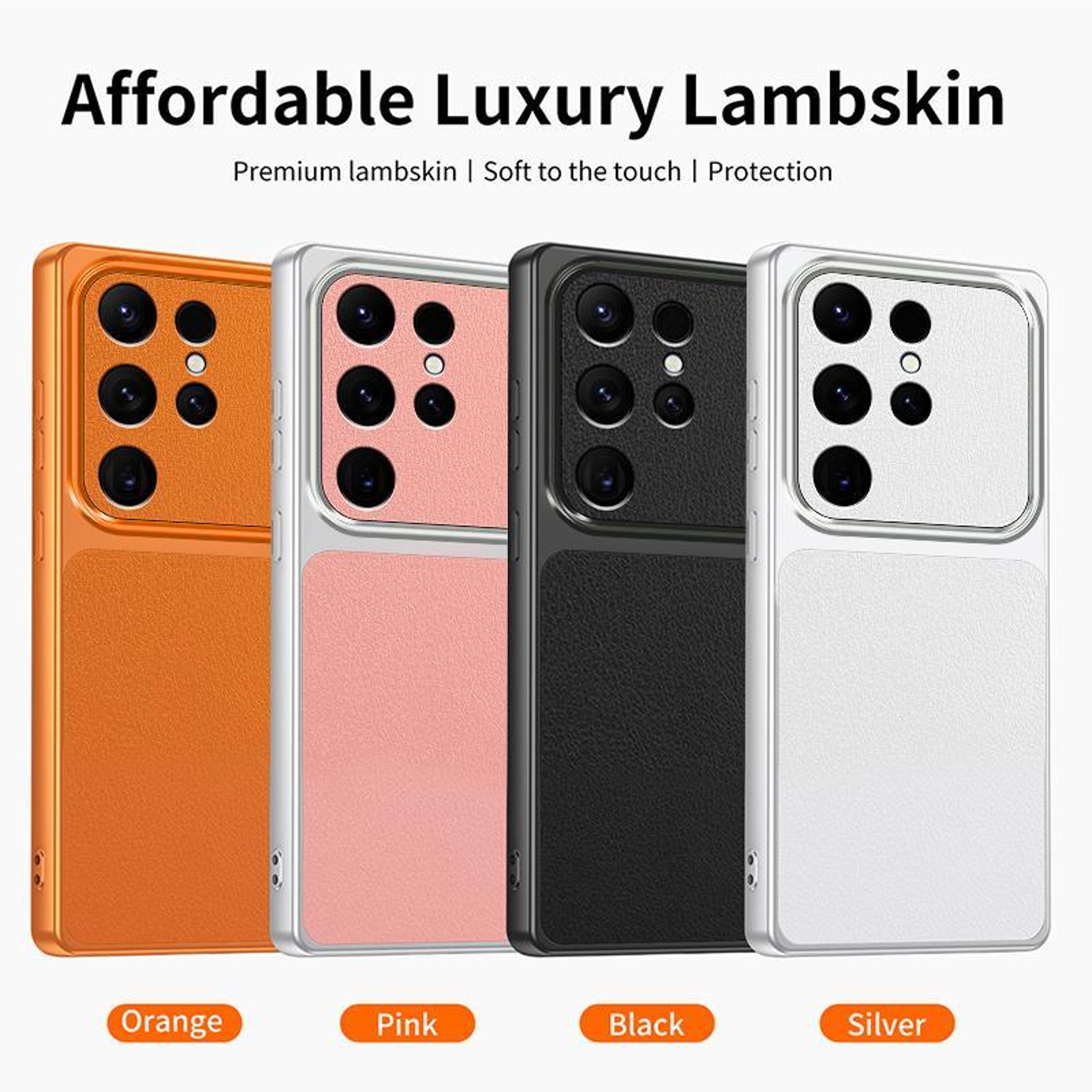 Galaxy S26 Ultra Lambskin Feel Shockproof Phone Case With Slim TPU Protection 1
