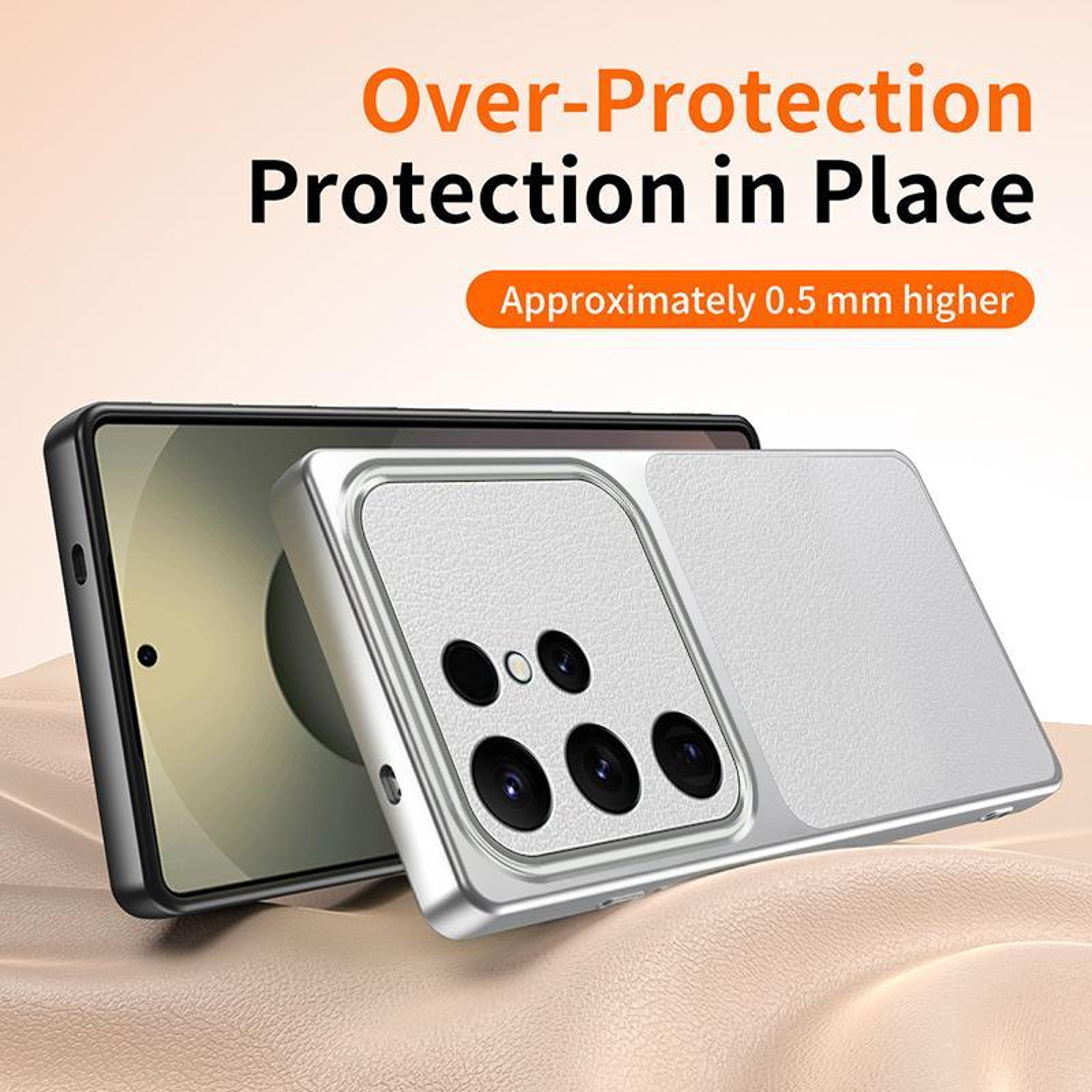 Galaxy S26 Ultra Lambskin Feel Shockproof Phone Case With Slim TPU Protection 4