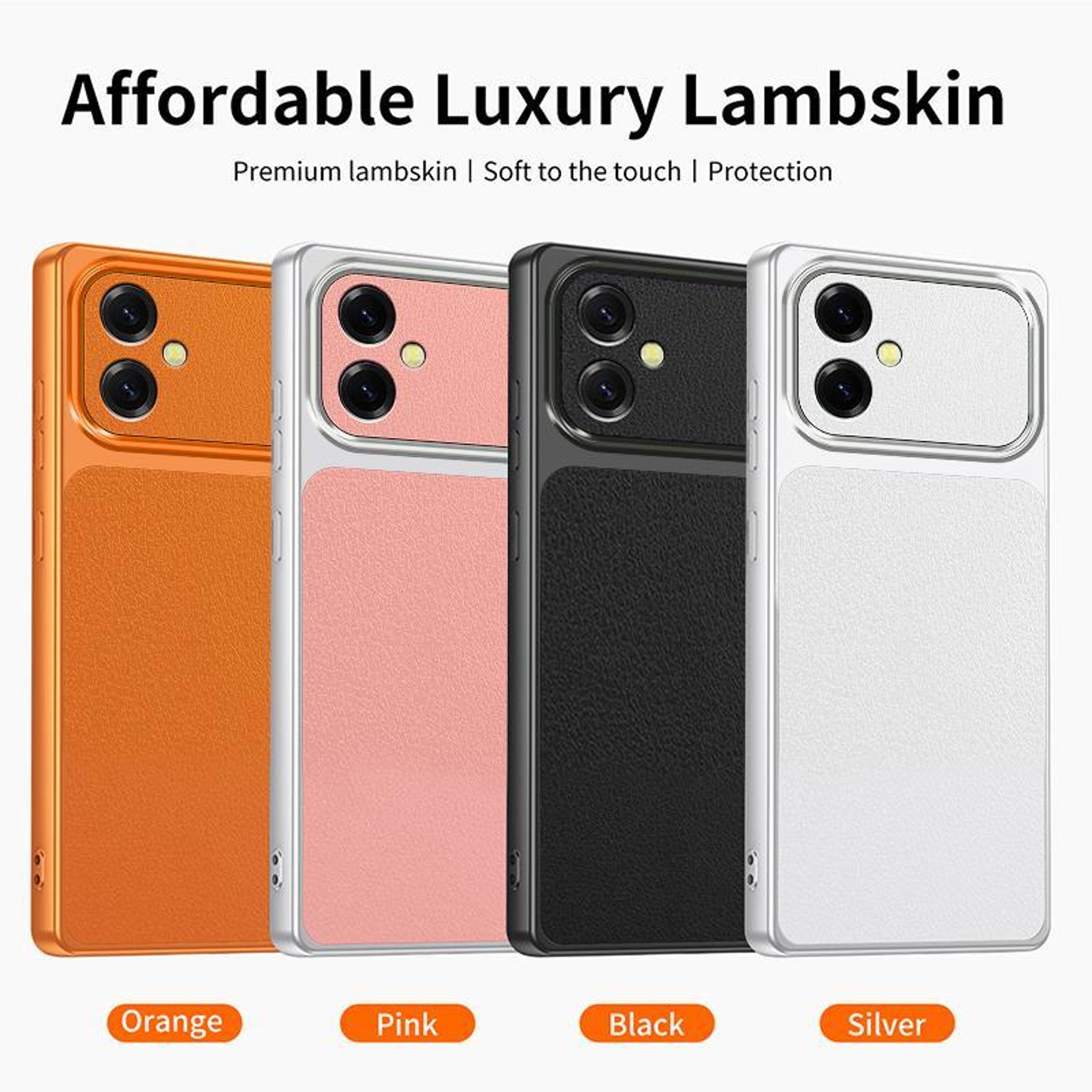 Galaxy A06 4G Lambskin Feel Shockproof TPU Leather Protective Case 1