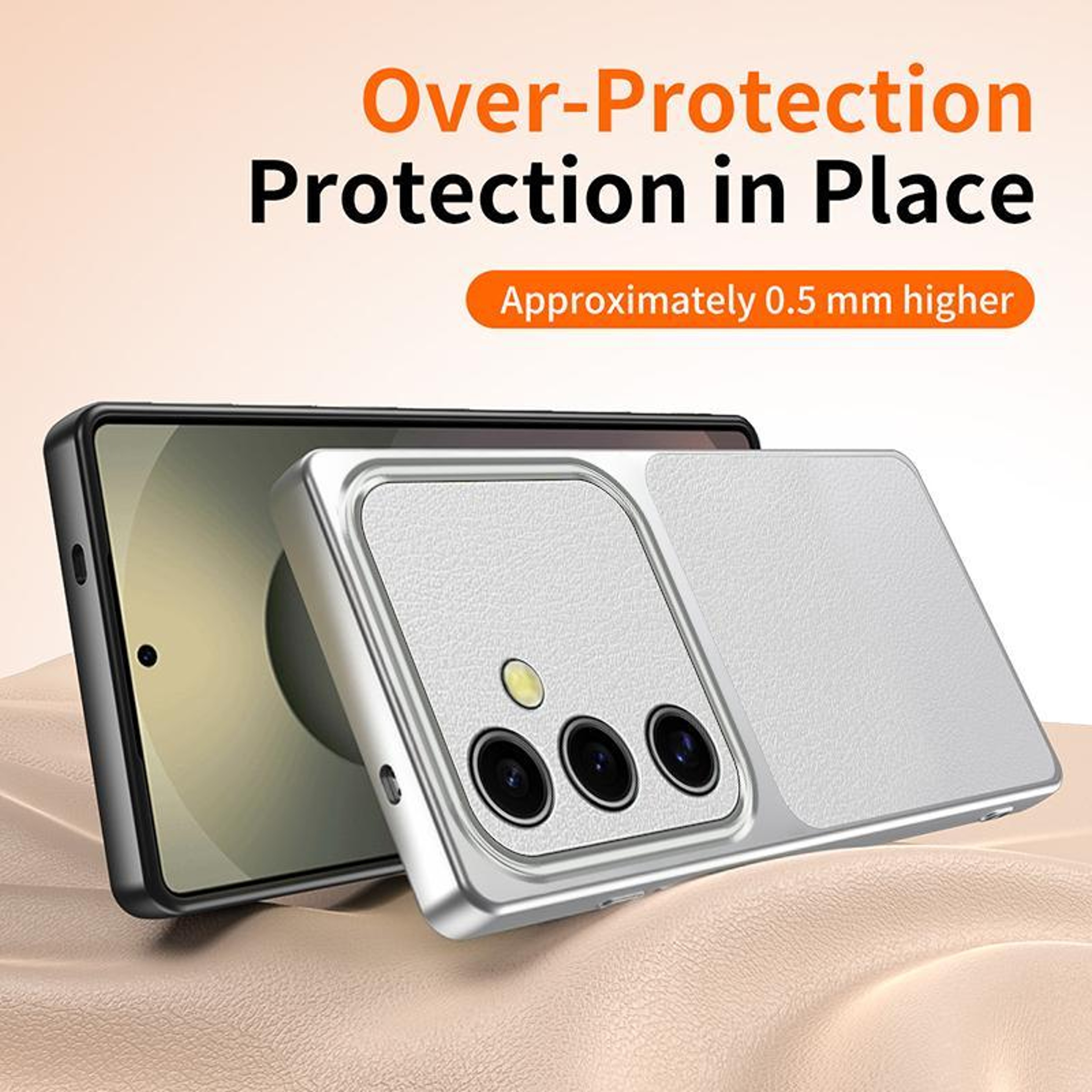 Galaxy S24 FE 5G Lambskin Feel Shockproof PU Leather Case 4