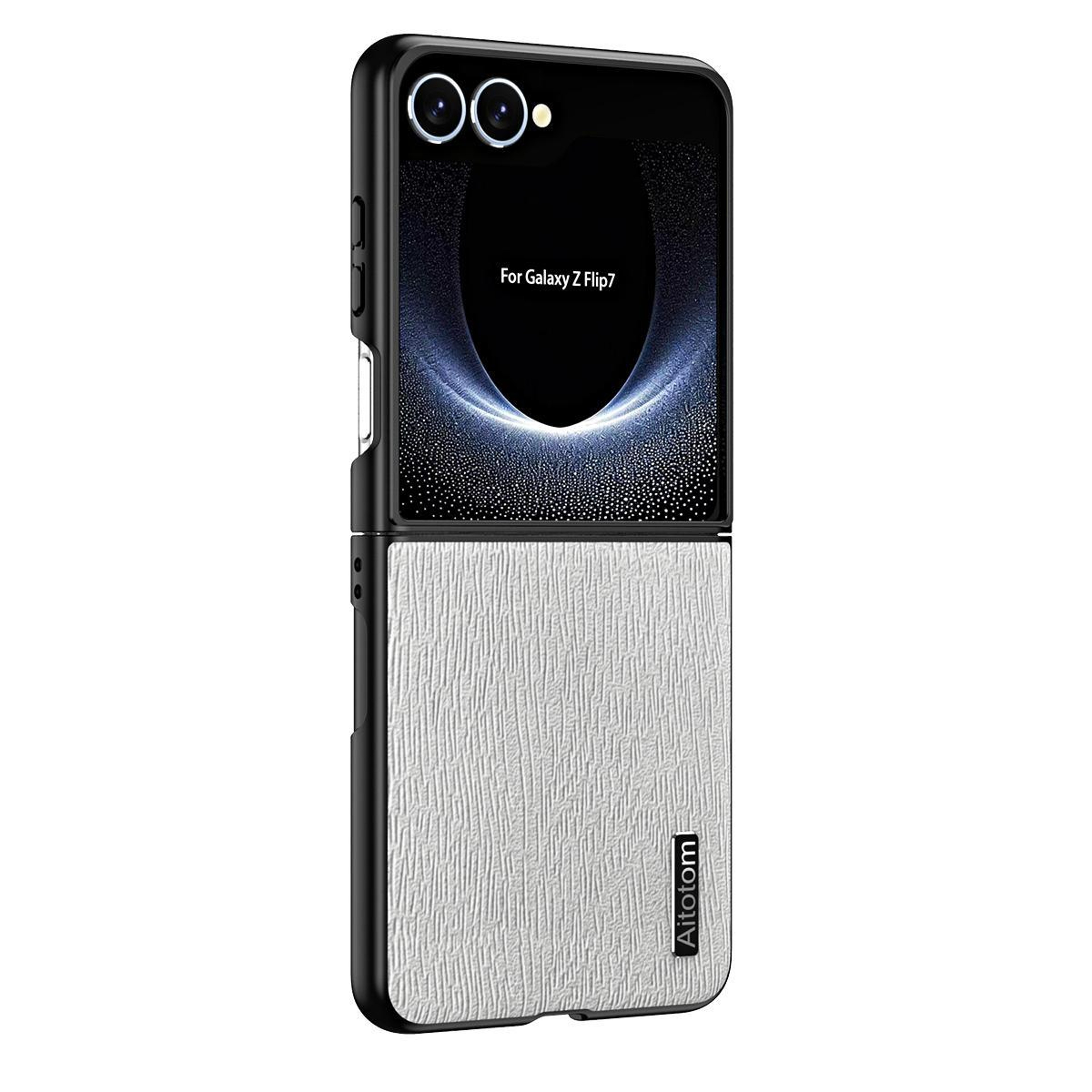 Samsung Galaxy Z Flip7 Tree Bark Leather Shockproof Protective Case 0
