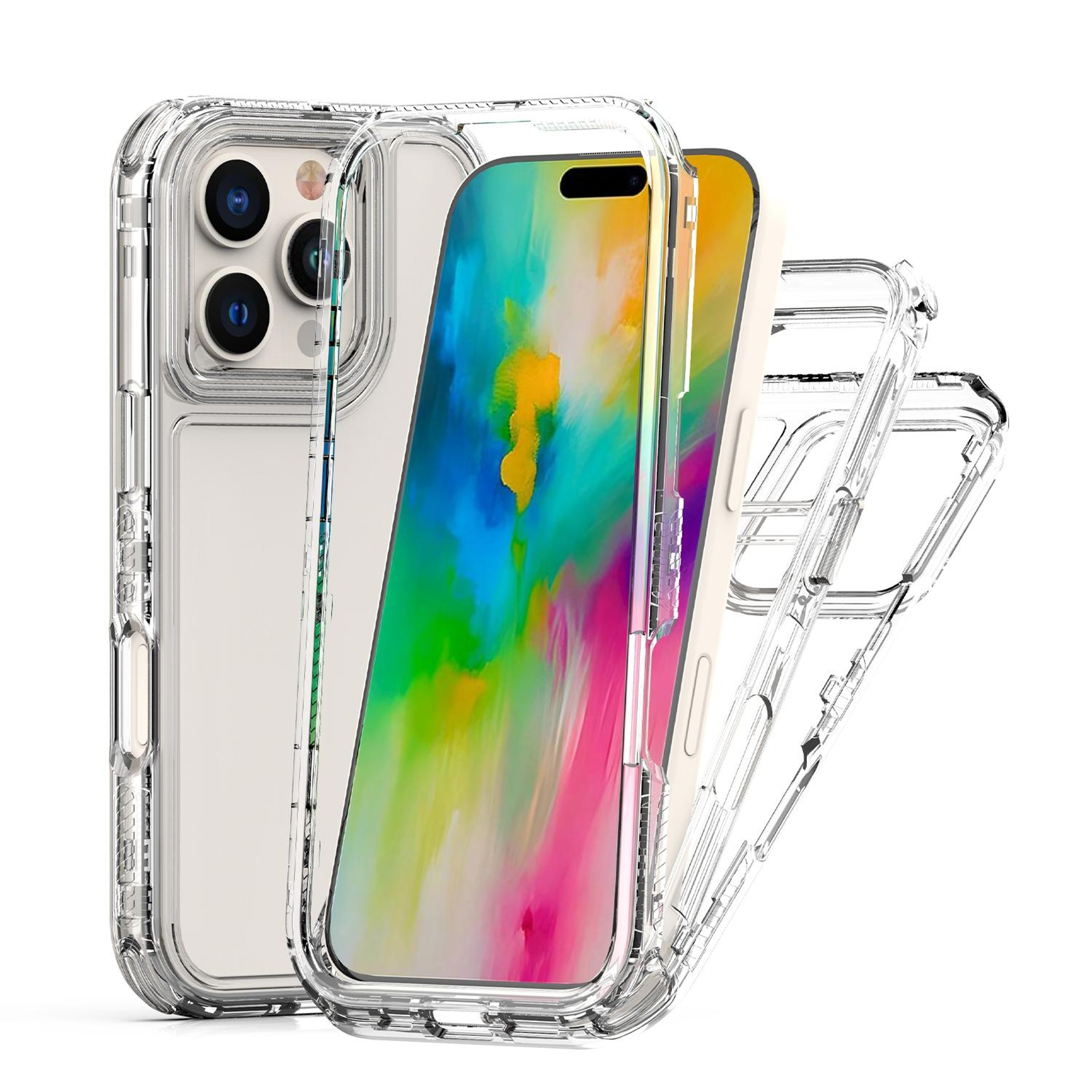 Crystal Clear iPhone 16 Pro Case with Acrylic Back and TPU Protection – view 1