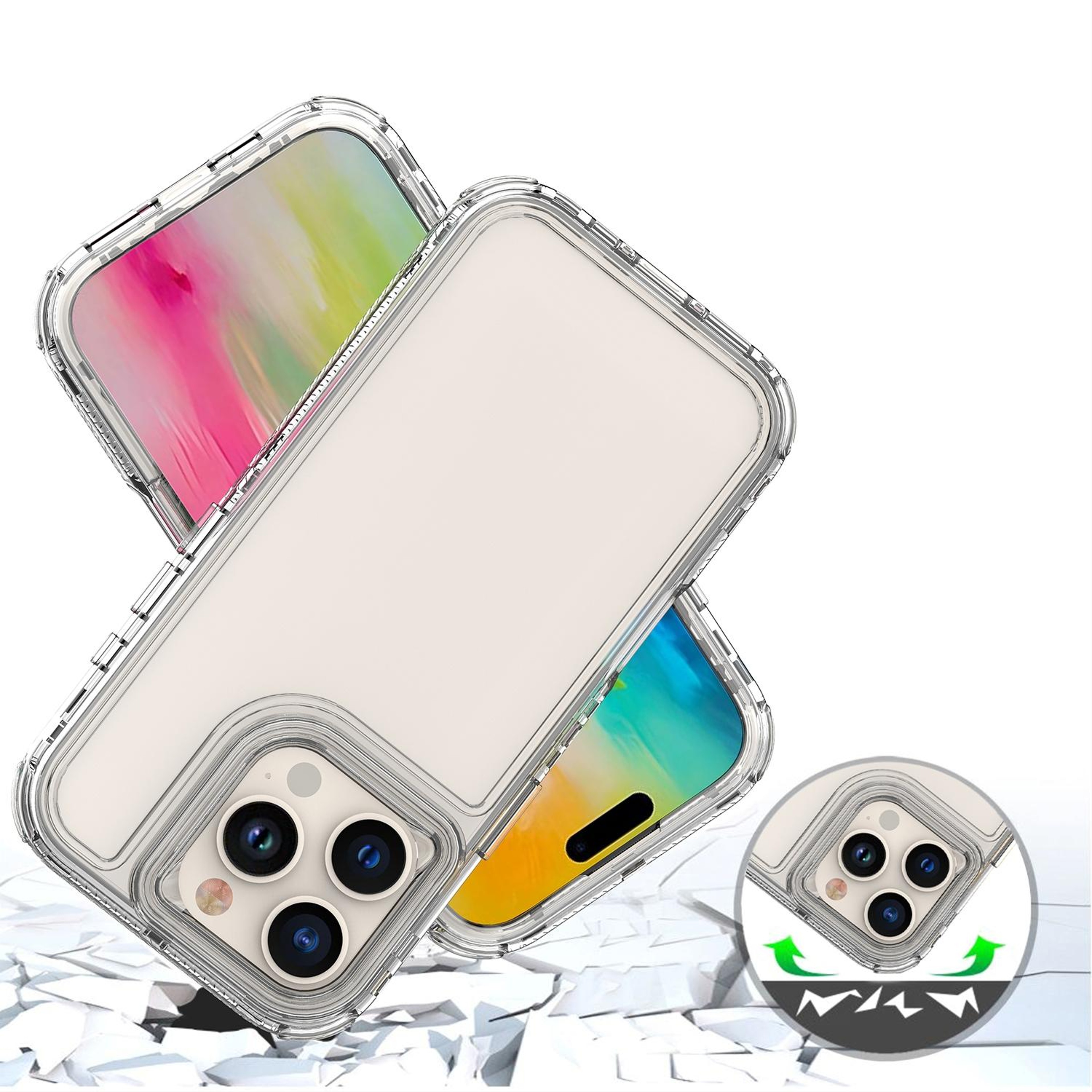 Crystal Clear iPhone 16 Pro Case with Acrylic Back and TPU Protection – view 5