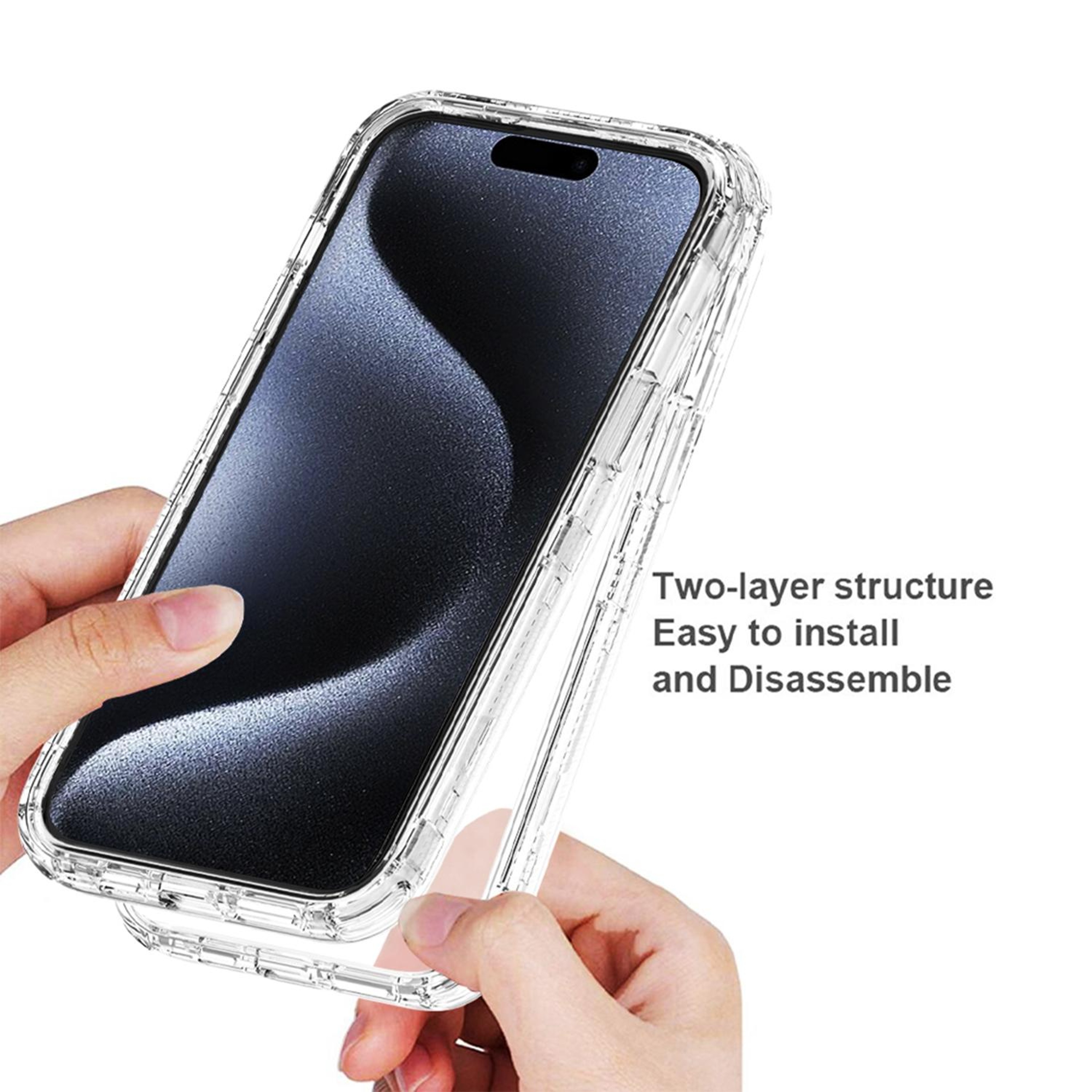 ClearGuard iPhone 15 Clear Case with Acrylic Back and TPU Protection – view 3