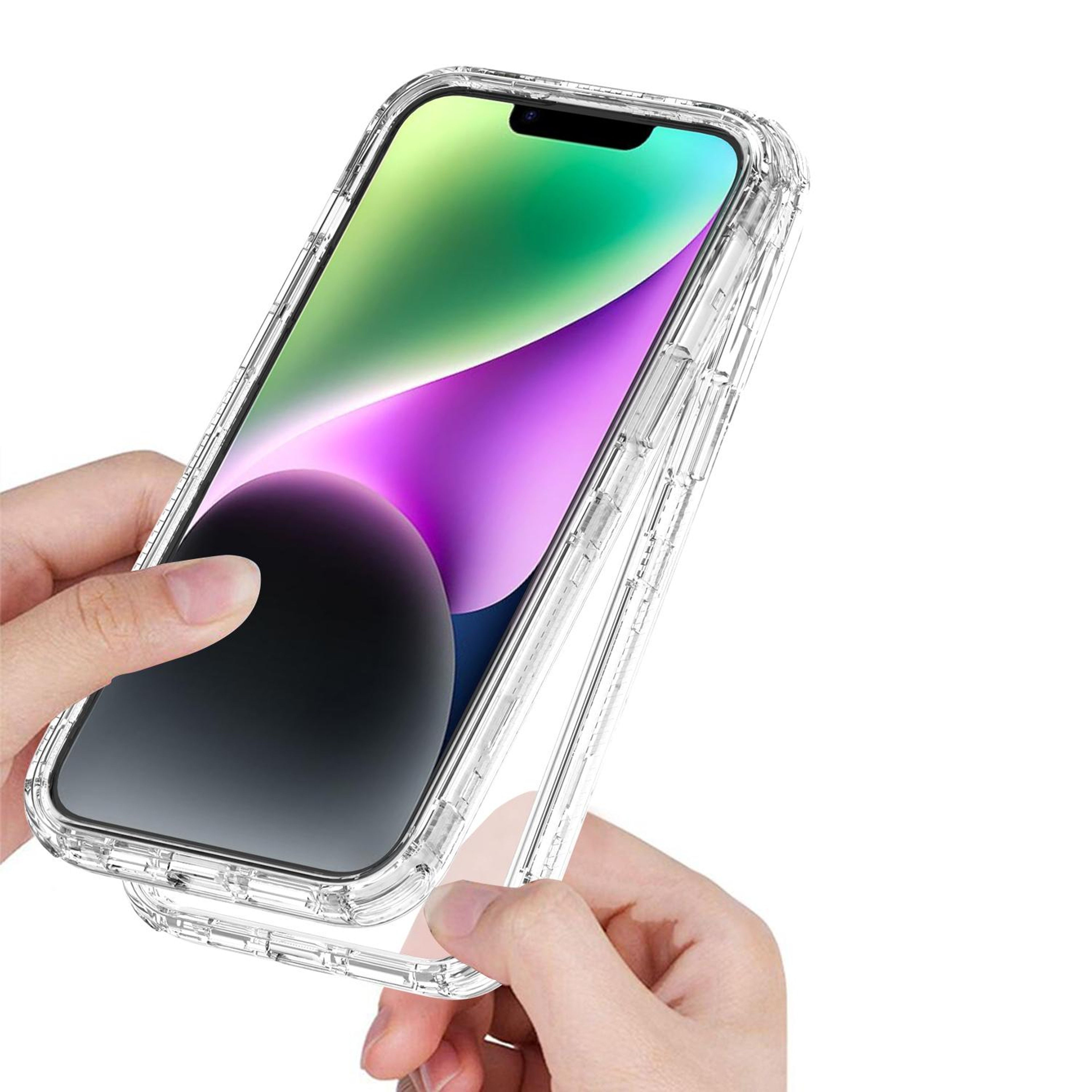 Crystal Clear iPhone 14 Plus Case with Acrylic Back and TPU Protection – view 3