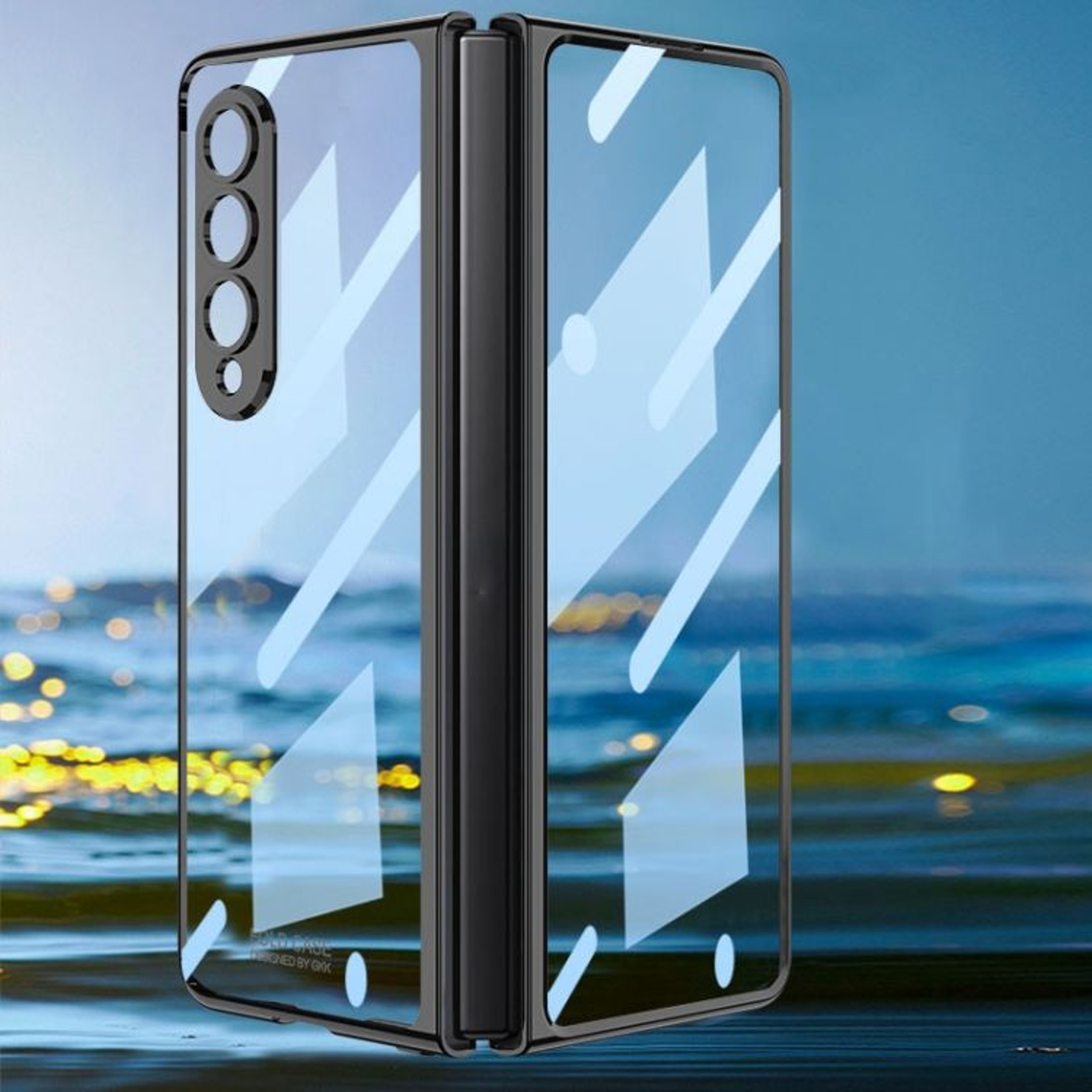 GKK Samsung Galaxy Z Fold4 Full Coverage Case With Tempered Glass 7