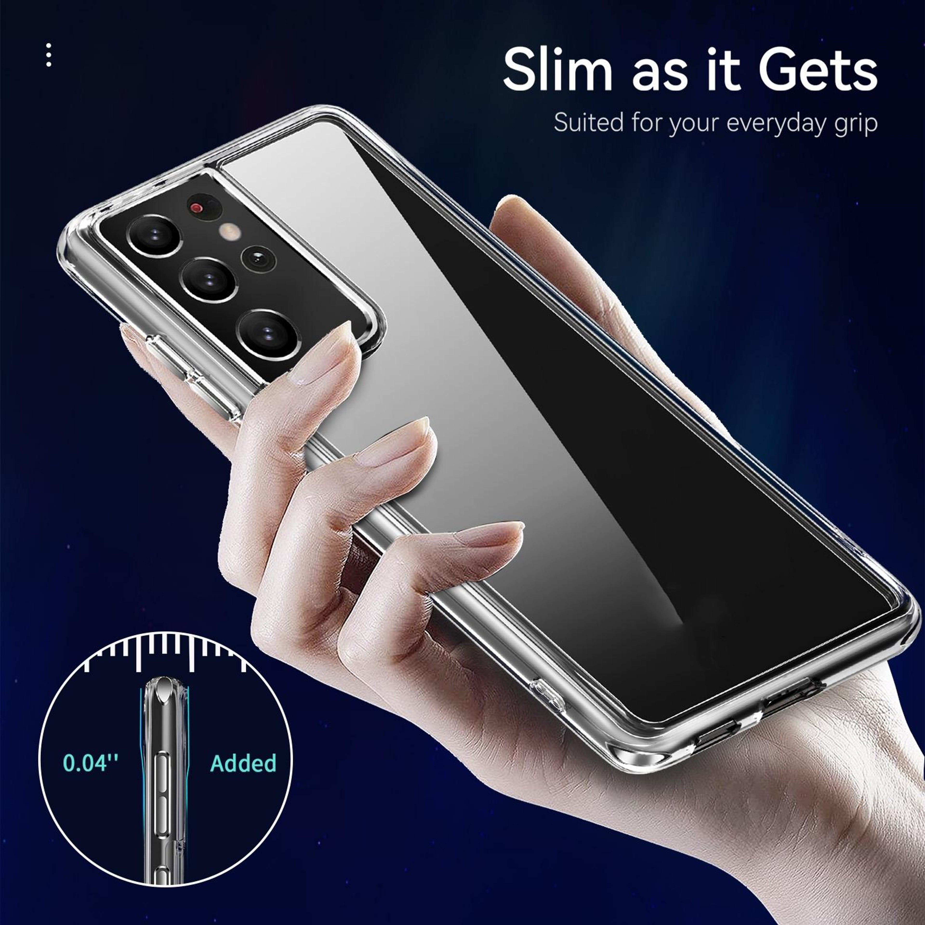 Samsung Galaxy S21 Ultra 5G Clear Shockproof TPU PC Protective Case – view 4
