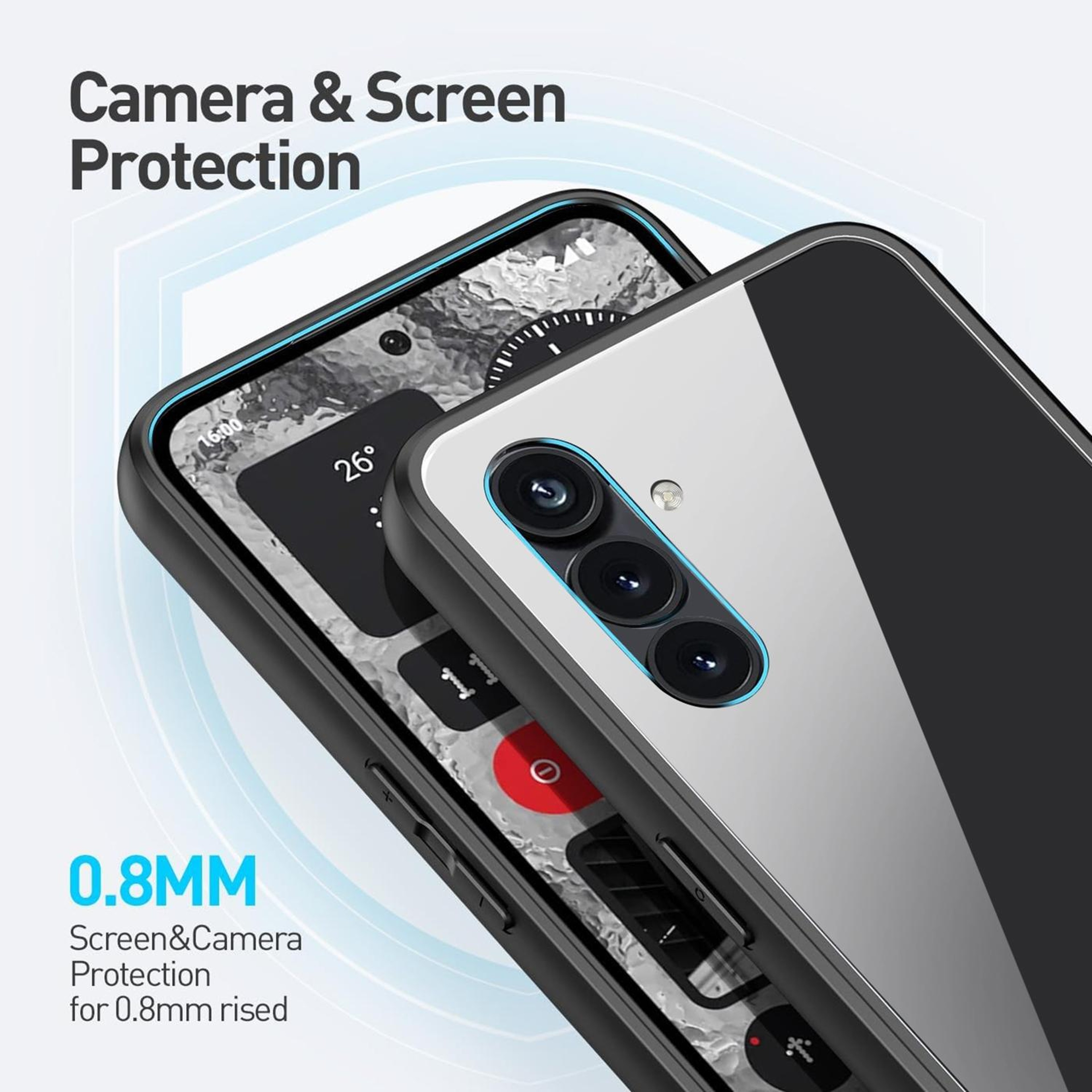 Samsung Galaxy A14 4G 5G Clear Shockproof TPU Case with Black Bumper – view 3