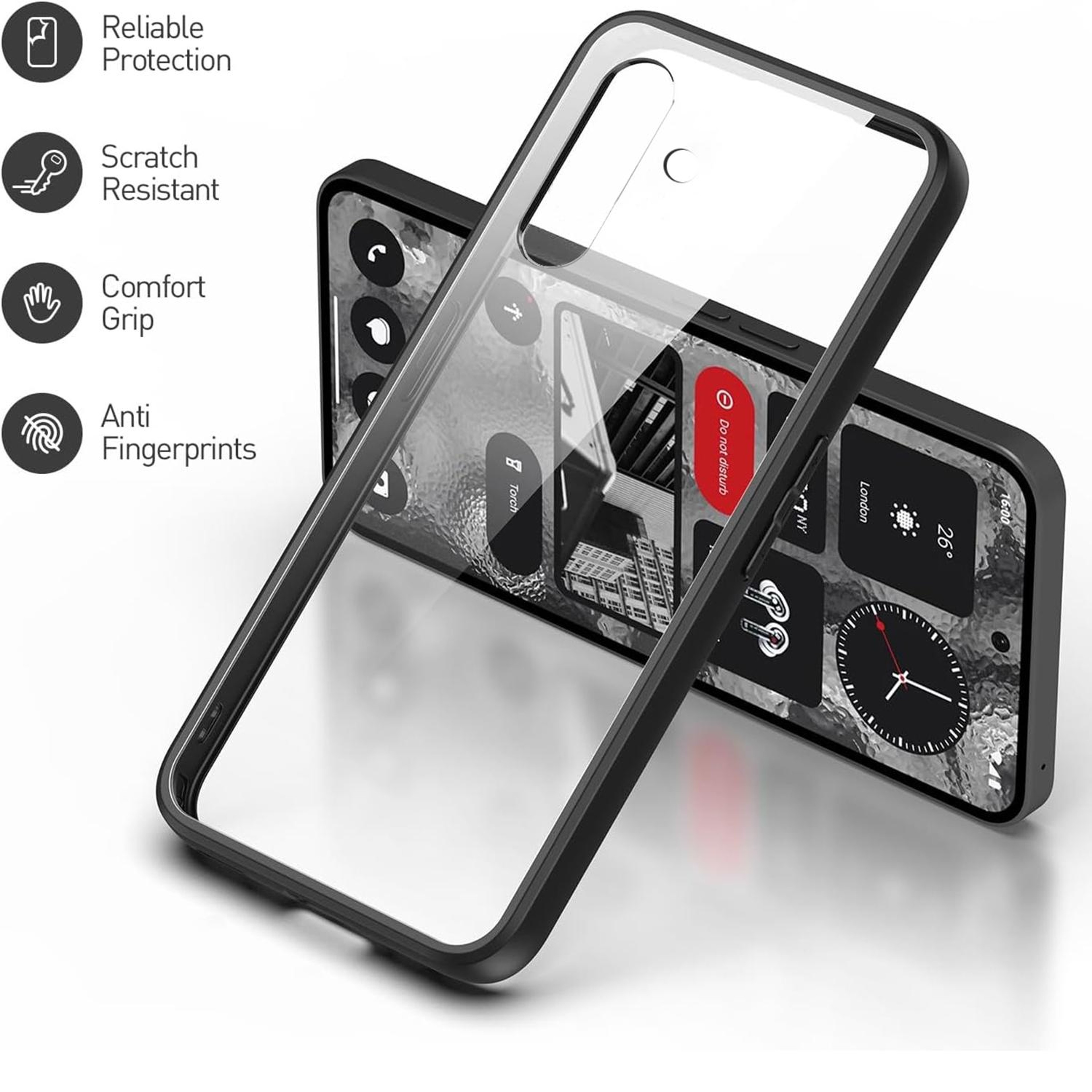 Samsung Galaxy A54 5G Clear Shockproof TPU Case Black Slim Protective Cover – view 2