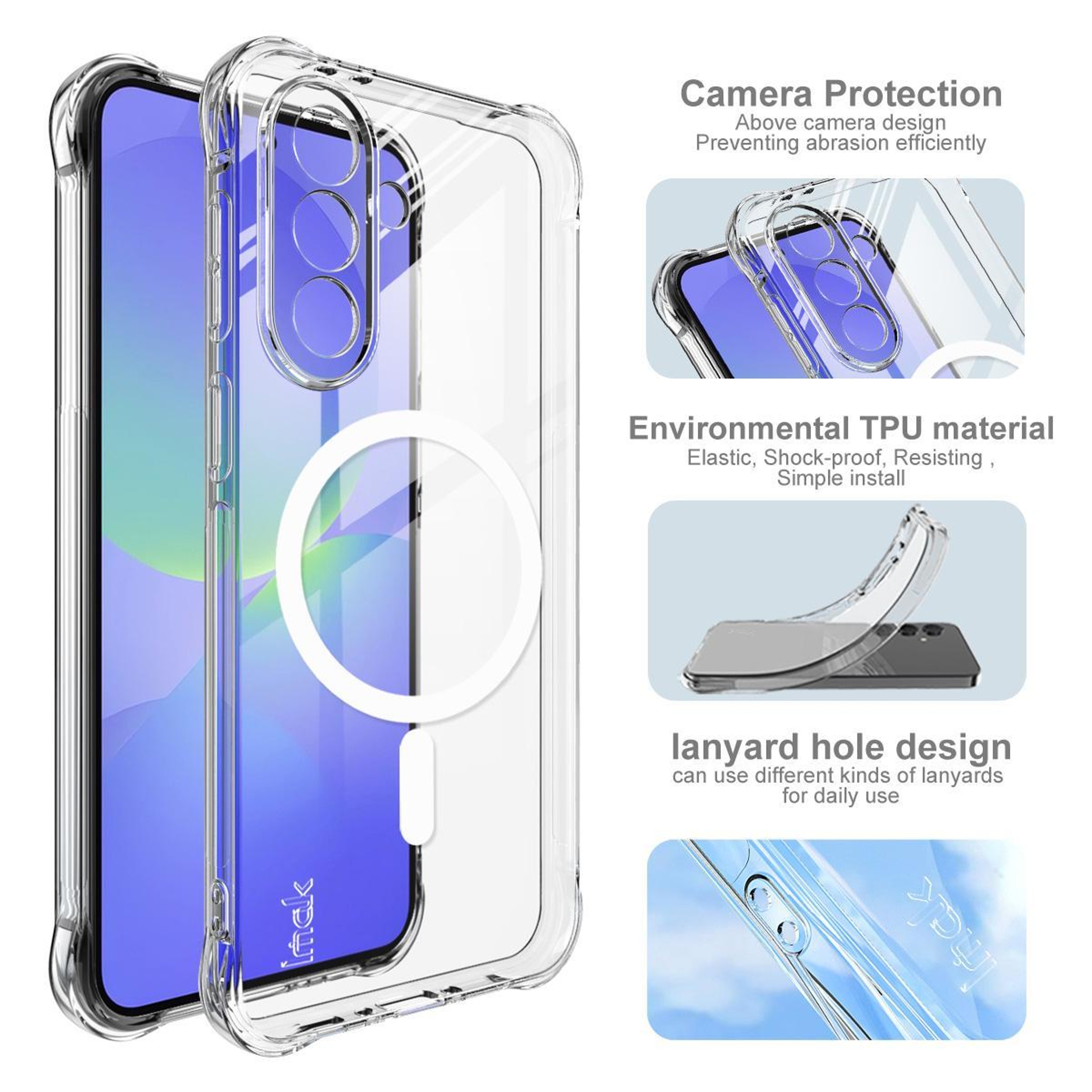 Samsung Galaxy A37 5G Case Magnetic Shockproof Clear TPU Airbag Cover – view 10