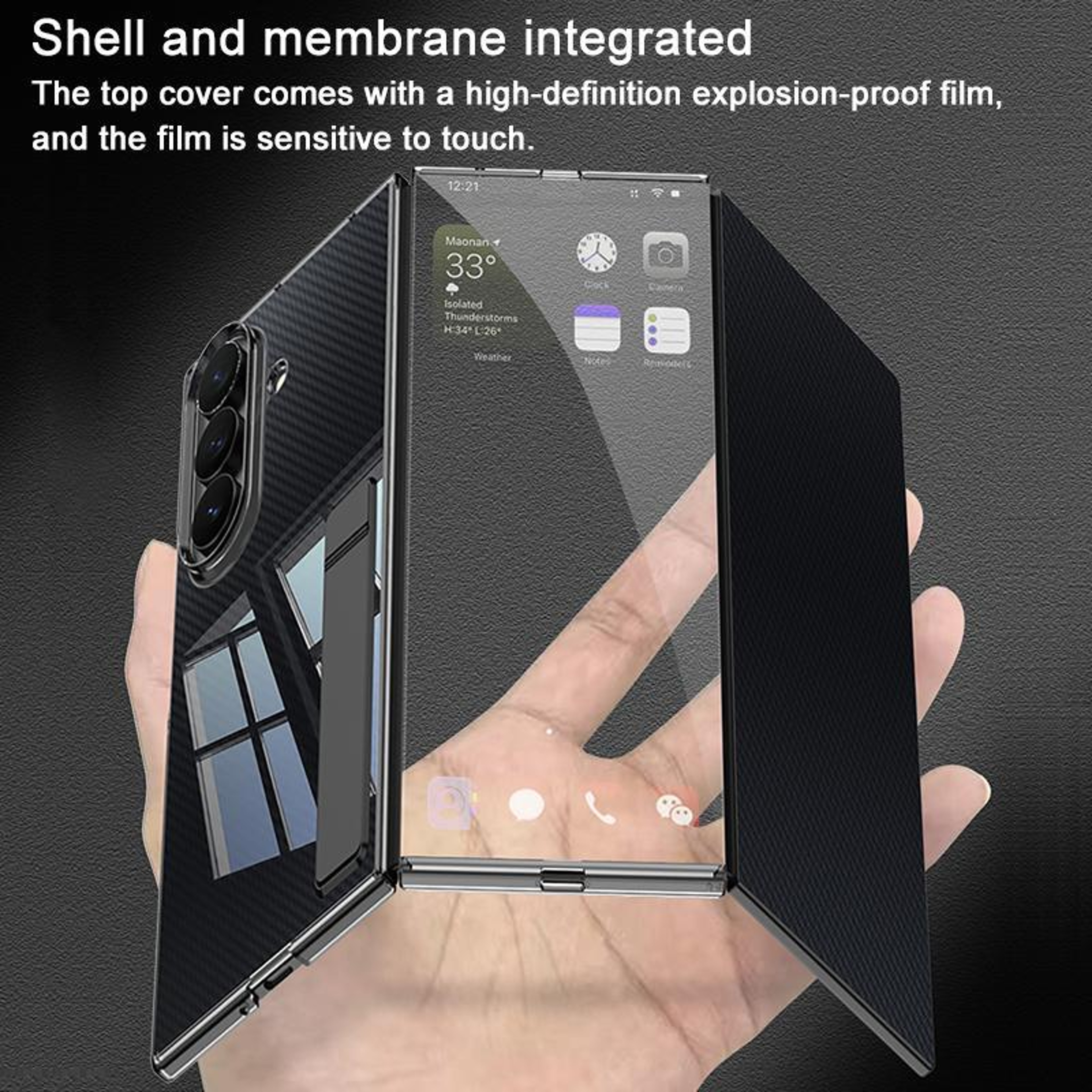 GKK Samsung Galaxy Z TriFold Clear Case with Kickstand Slim Protective Cover – view 4