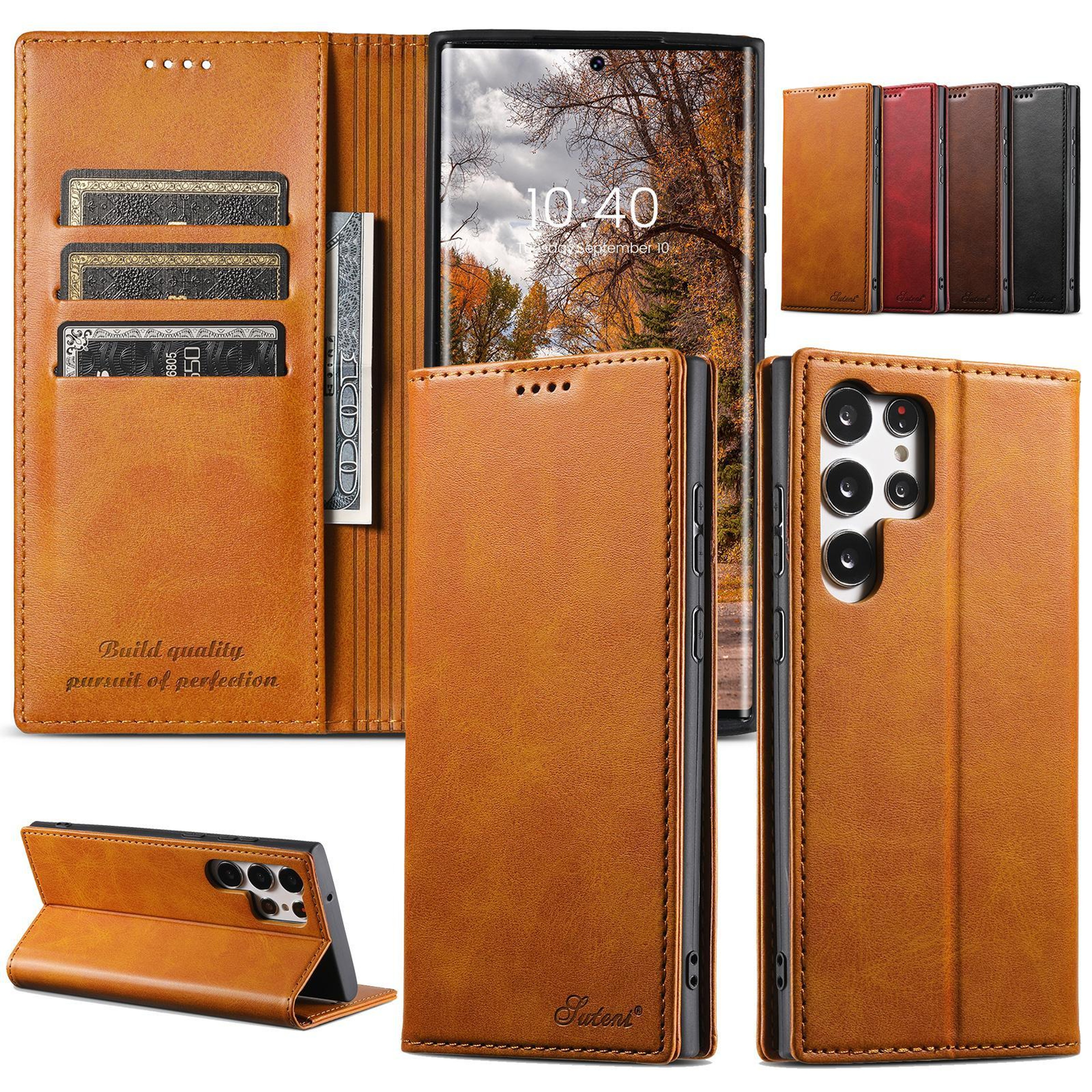 Samsung Galaxy S25 Ultra Leather Wallet Case With Card Slots And Kickstand 6