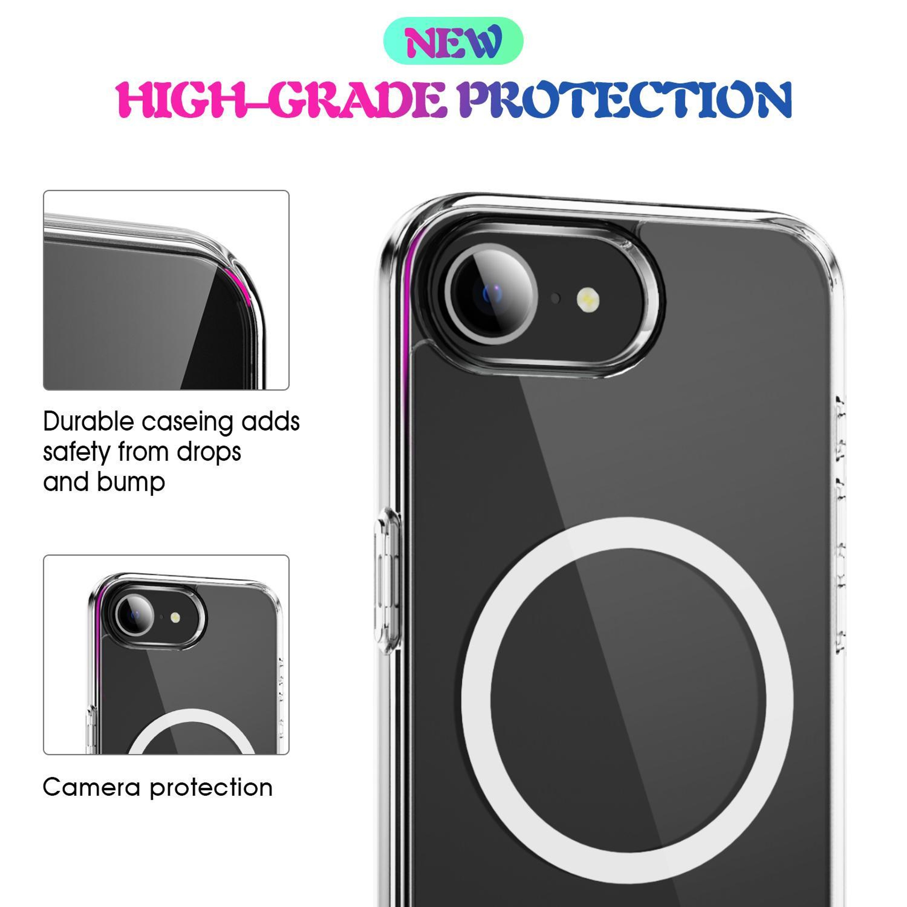 iPhone 17e 16e Clear MagSafe Case with Hybrid PC TPU Protection – view 6