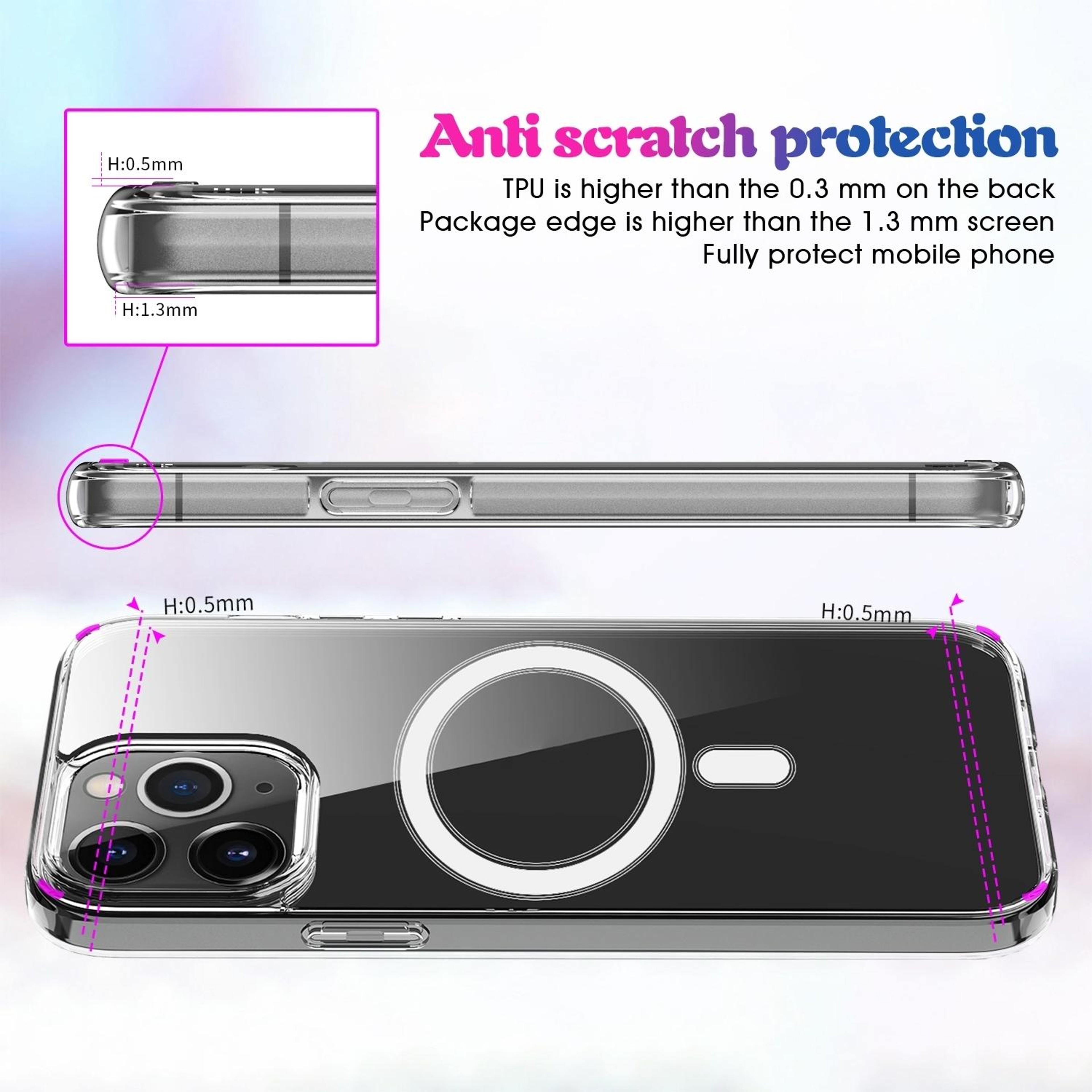iPhone 15 Pro Clear MagSafe Case with Durable PC TPU Protection – view 4