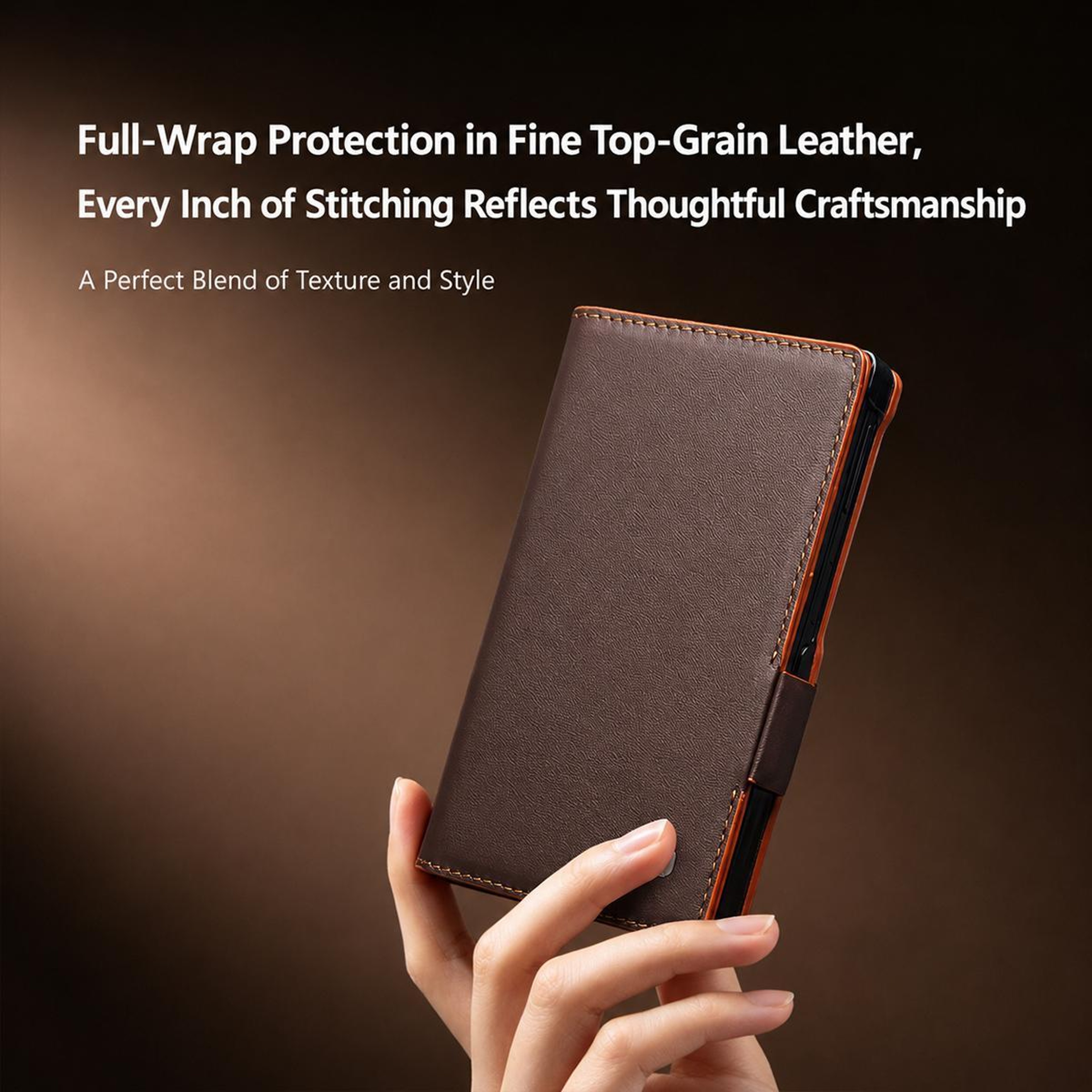 Classic Gen2 Galaxy Z Fold8 Leather Case Genuine Leather Protective Cover 7