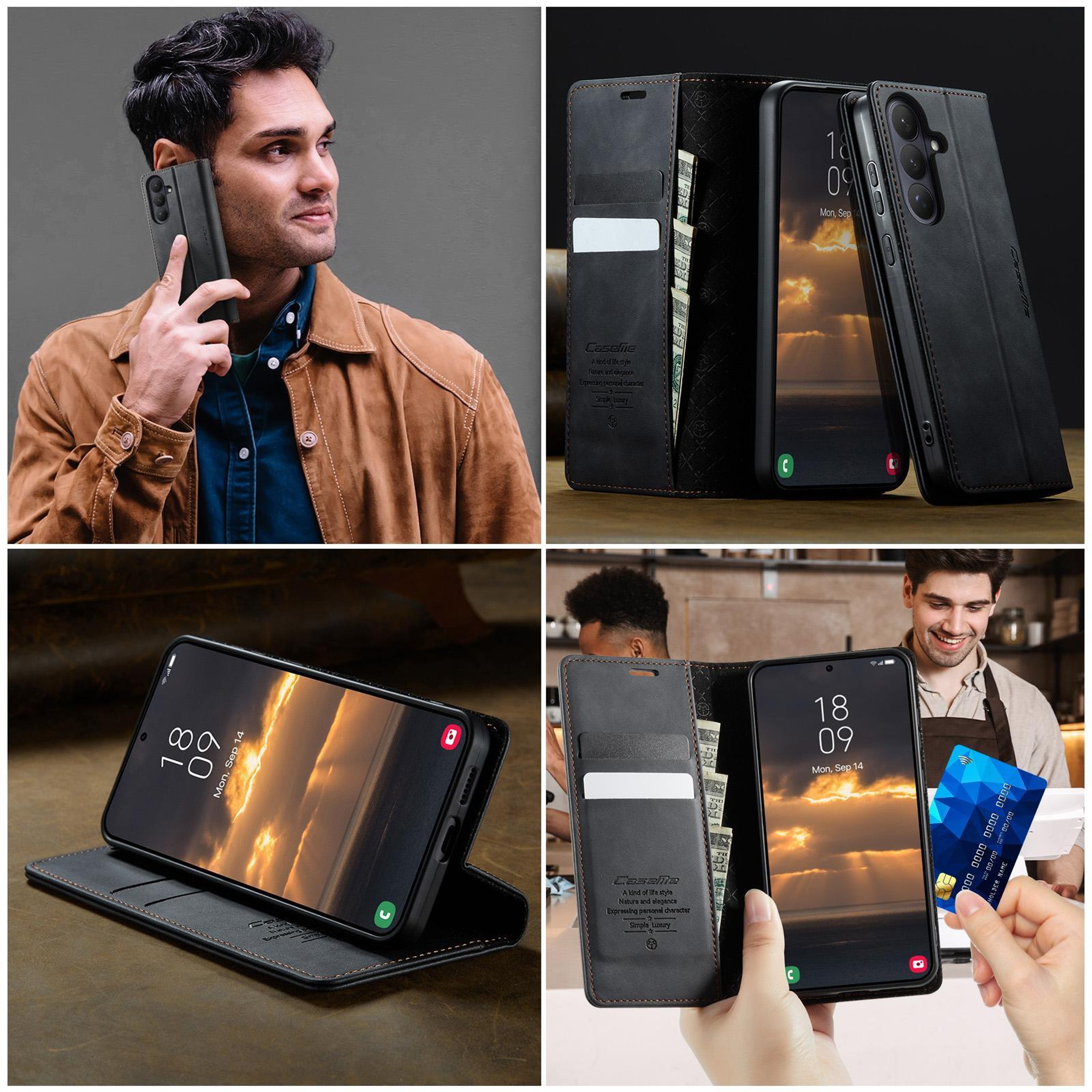 Samsung Galaxy S26 Wallet Case With RFID Blocking Card Holder And Kickstand 3