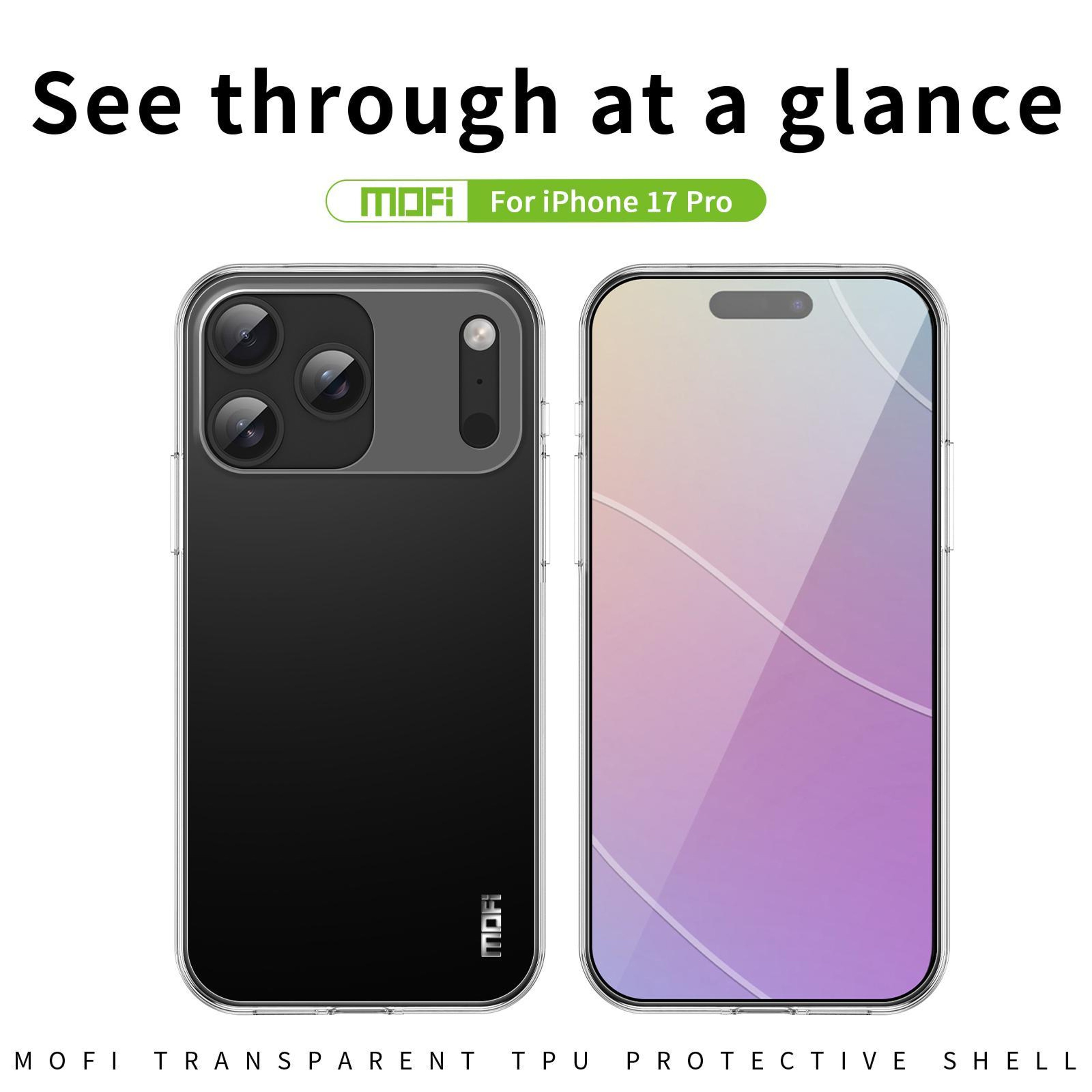 MOFI Ming iPhone 17 Pro Clear Case Ultra Thin TPU Phone Case with Camera Protection – view 3