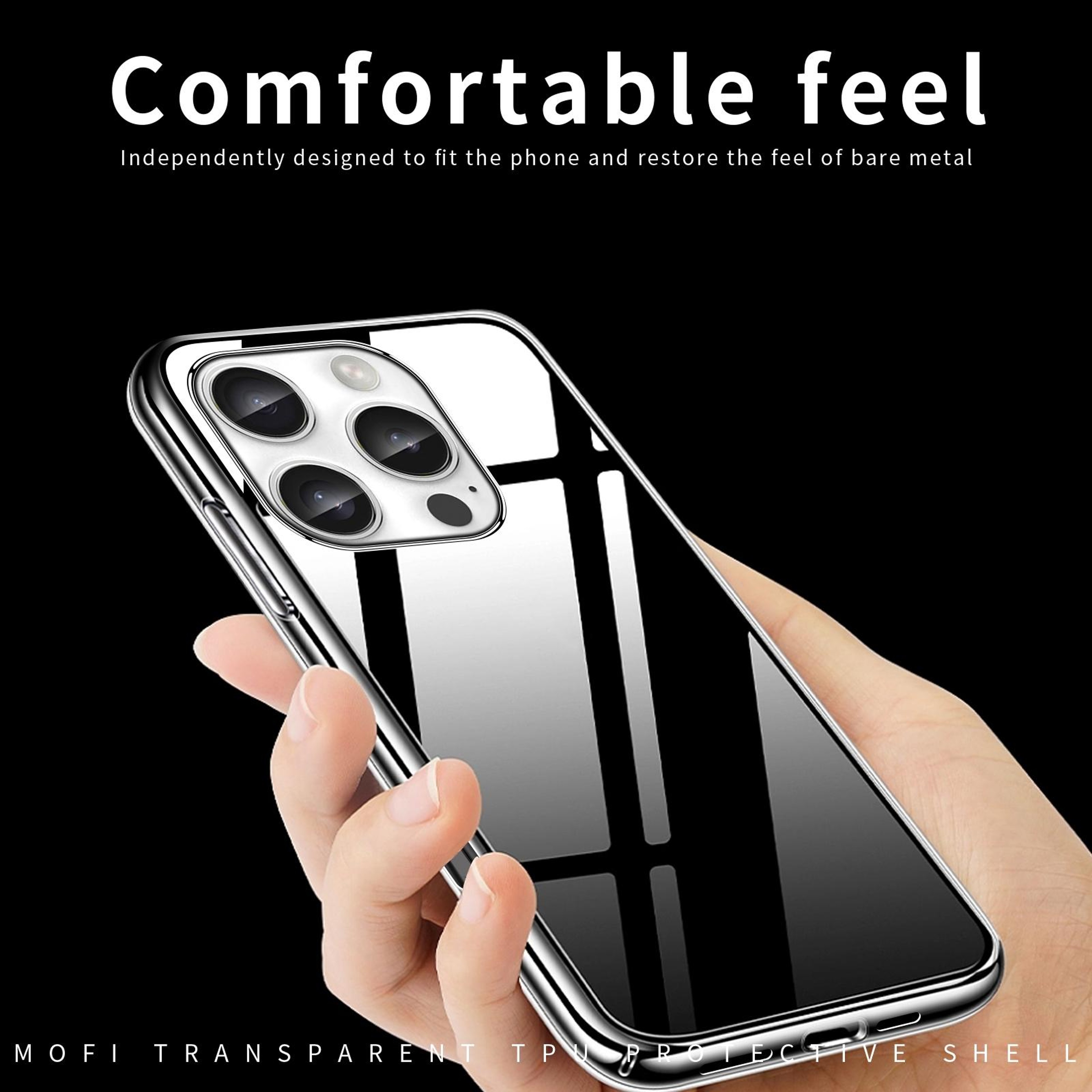 MOFI Ming Ultra Thin iPhone 16 Pro Max Clear Case with Anti Yellowing TPU Protection – view 4