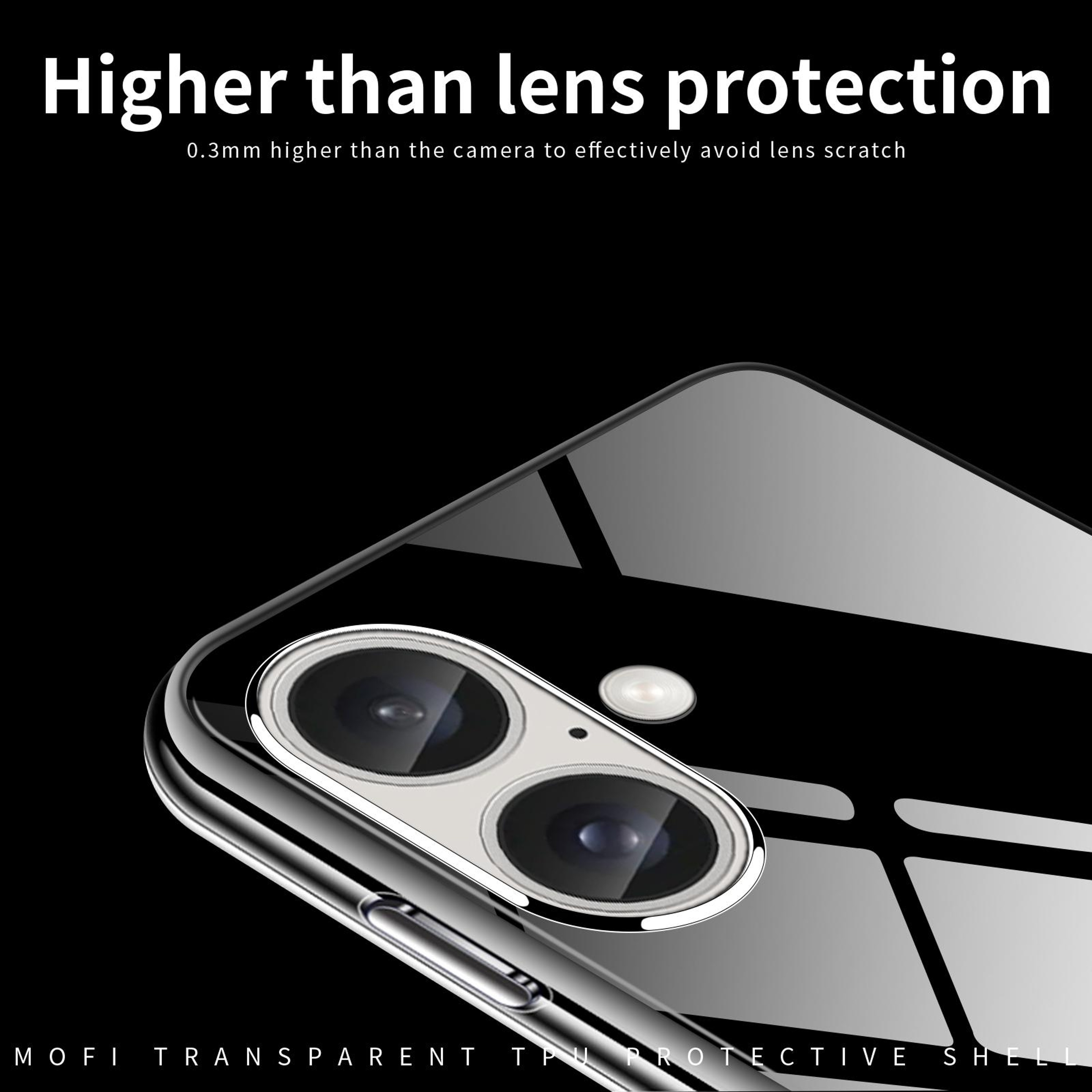 MOFI Ming Ultra Thin iPhone 16 Plus Clear Case Anti Yellowing TPU Cover – view 5