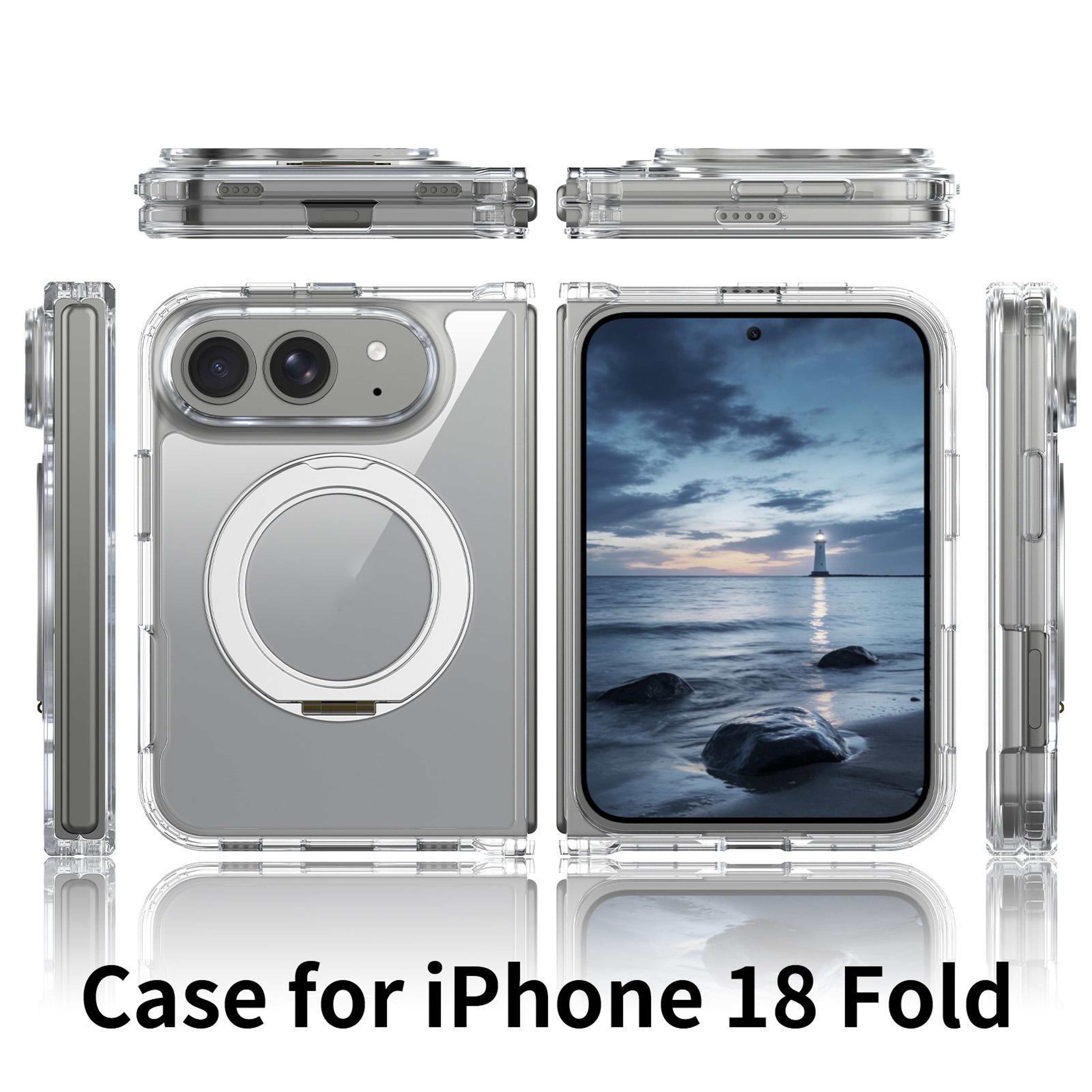 iPhone Fold Magnetic Phone Case with 360 Rotating Stand Clear Scratch Proof Cover – view 2