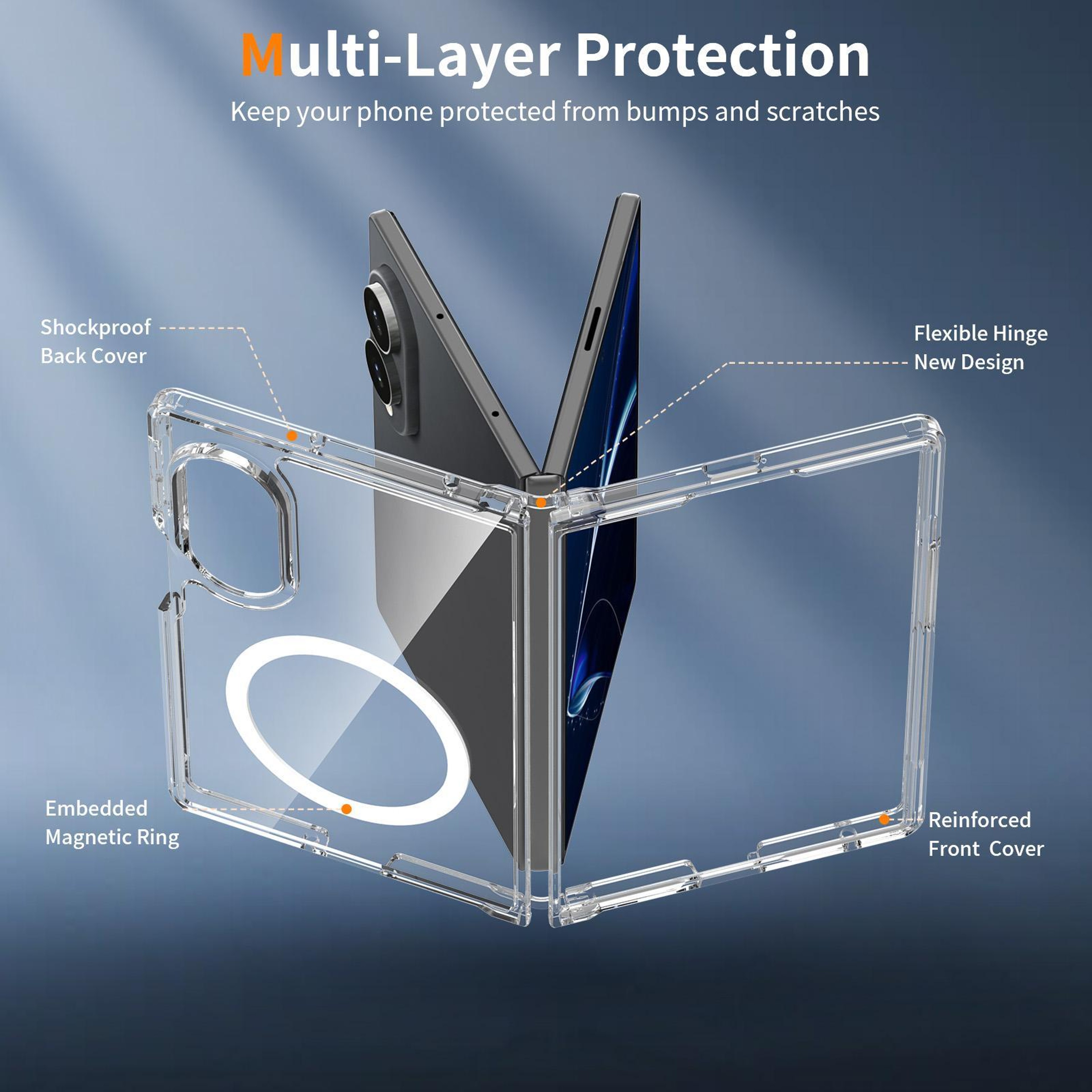 Galaxy Z Fold8 Clear Magnetic Case Scratch Proof Slim Acrylic Cover – view 3