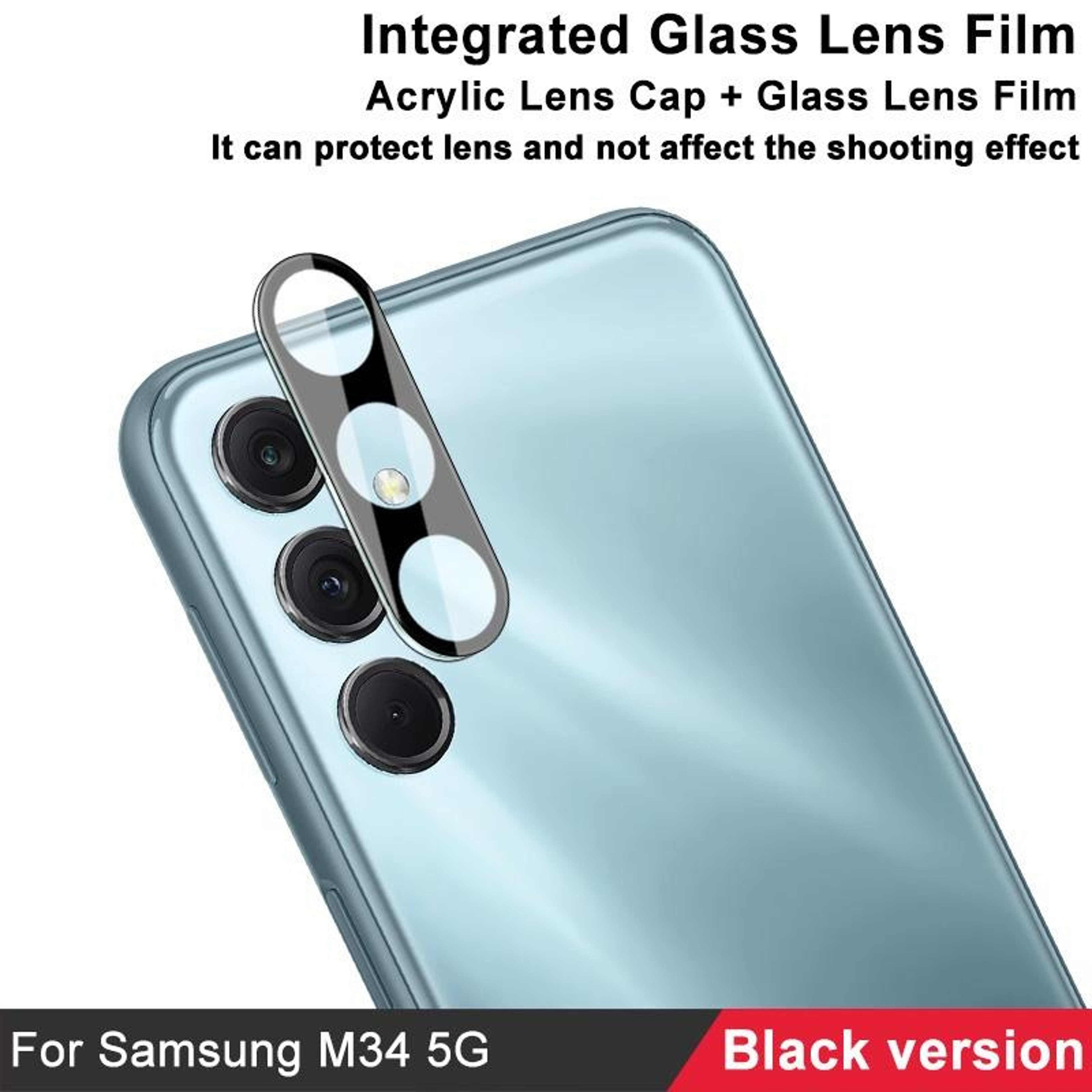 Samsung Galaxy M34 5G Camera Lens Protector HD Tempered Glass Black – view 2