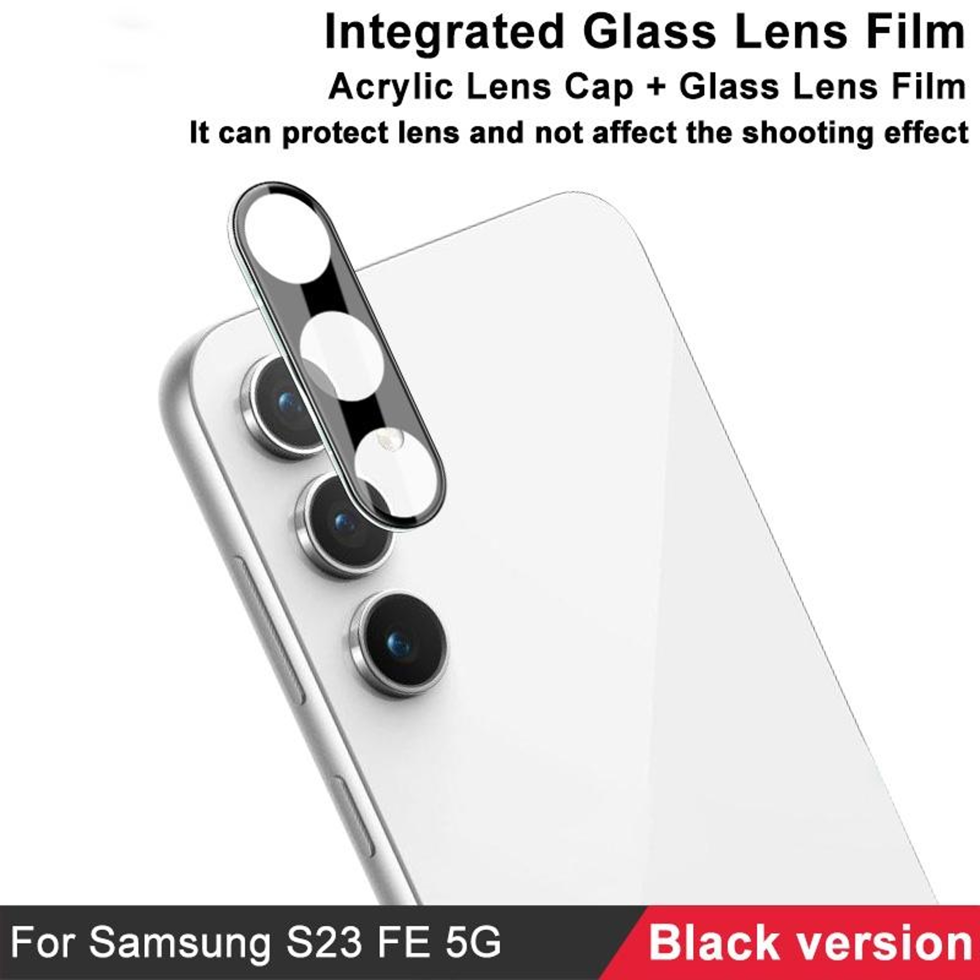 Samsung Galaxy S23 FE 5G Camera Lens Protector HD Tempered Glass Black – view 3
