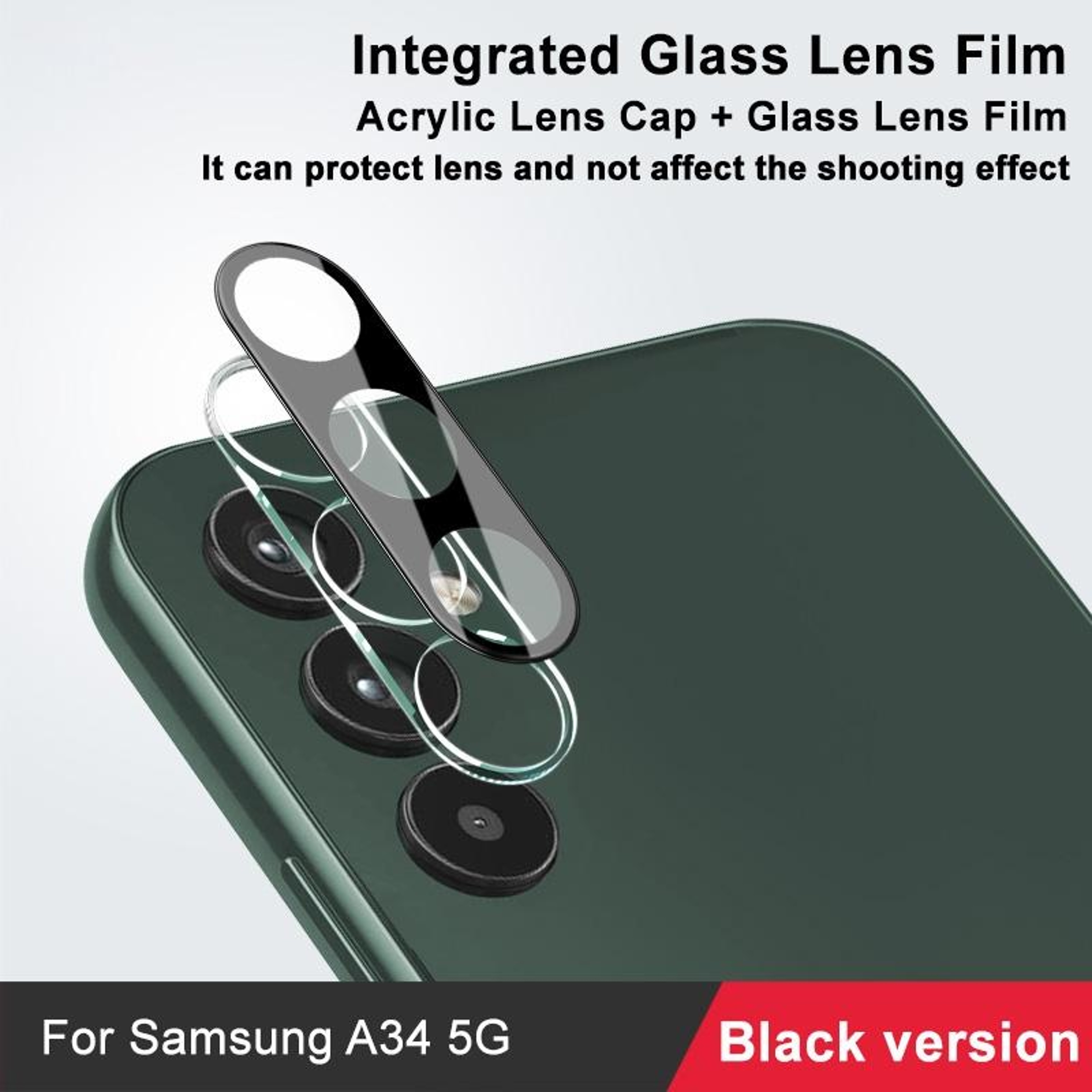 Samsung Galaxy A34 5G Camera Lens Protector HD Tempered Glass Black – view 4