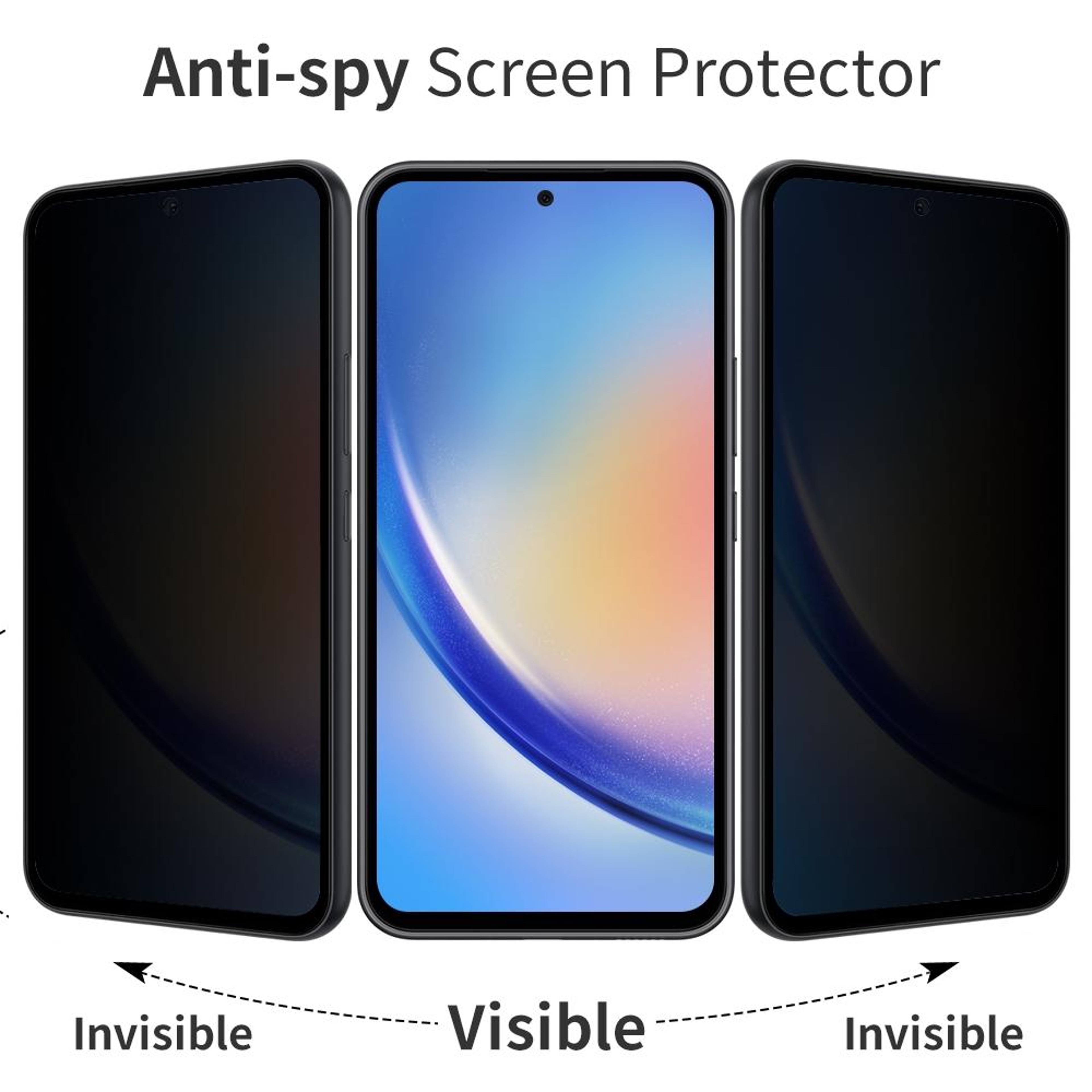 Samsung Galaxy A55 5G Privacy Screen Protector 9H Tempered Glass – view 3