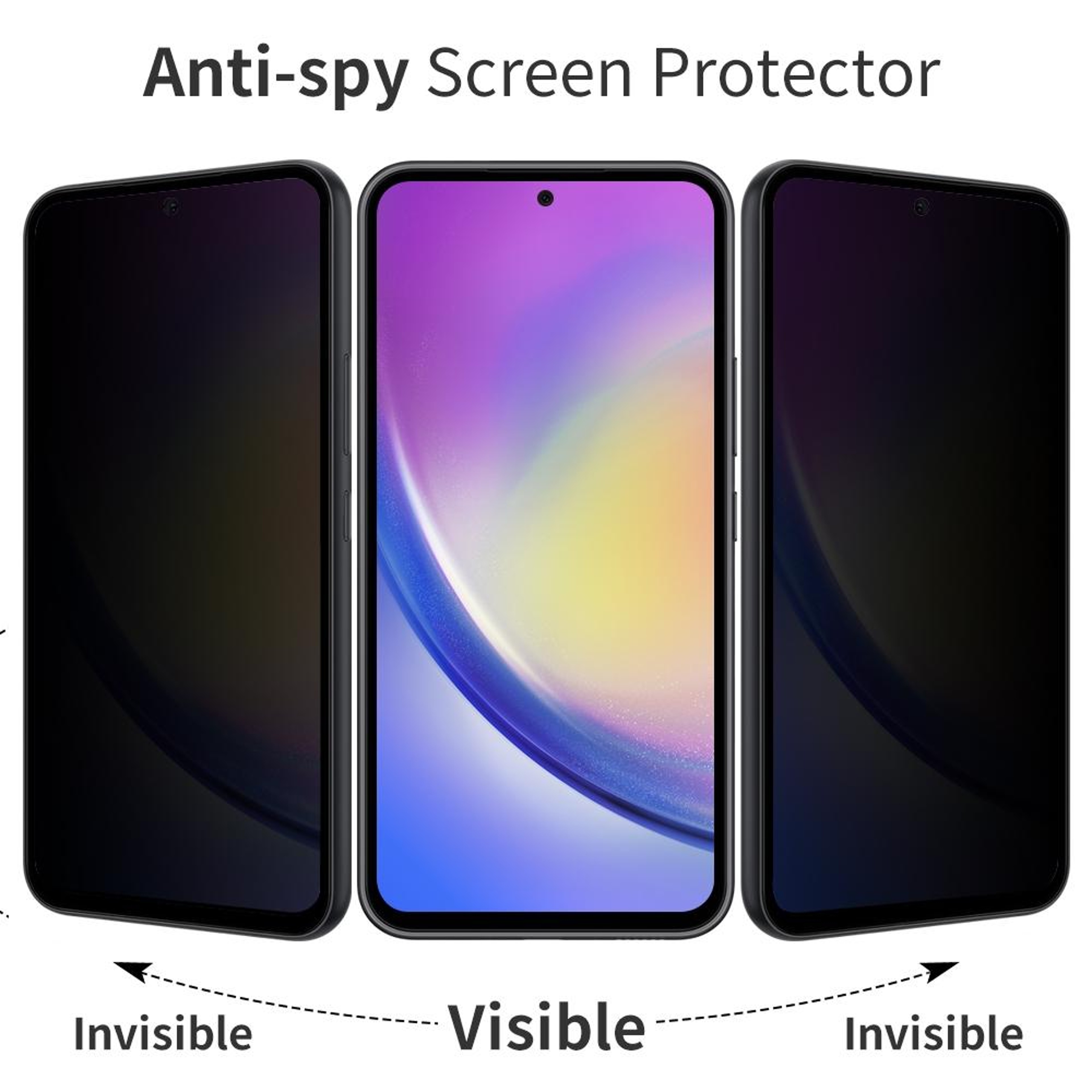Samsung Galaxy A35 5G Privacy Screen Protector 9H Ultra Thin Tempered Glass – view 3