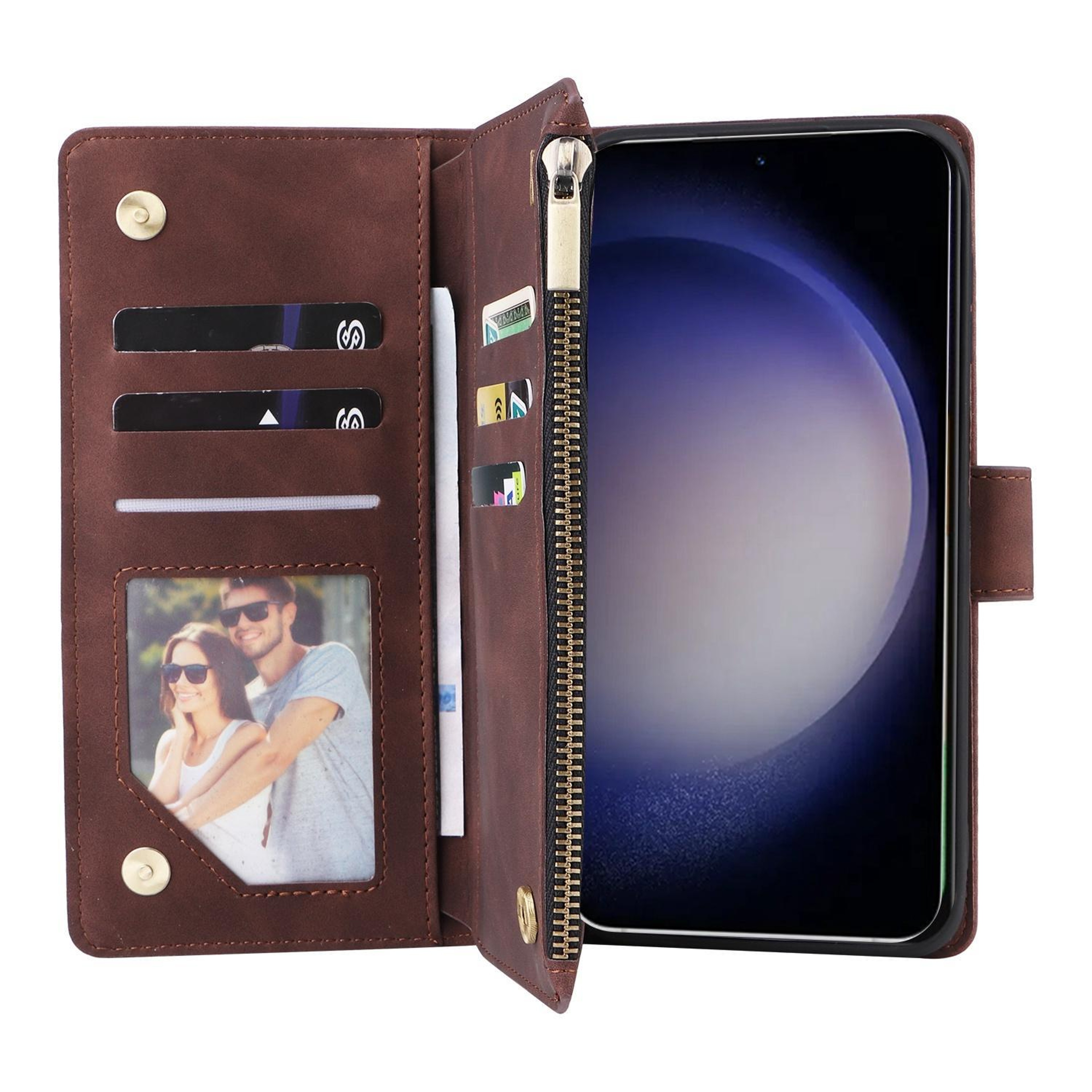 Galaxy S26 5G Zipper Wallet Case With Card Holder Kickstand And Wrist Strap 4