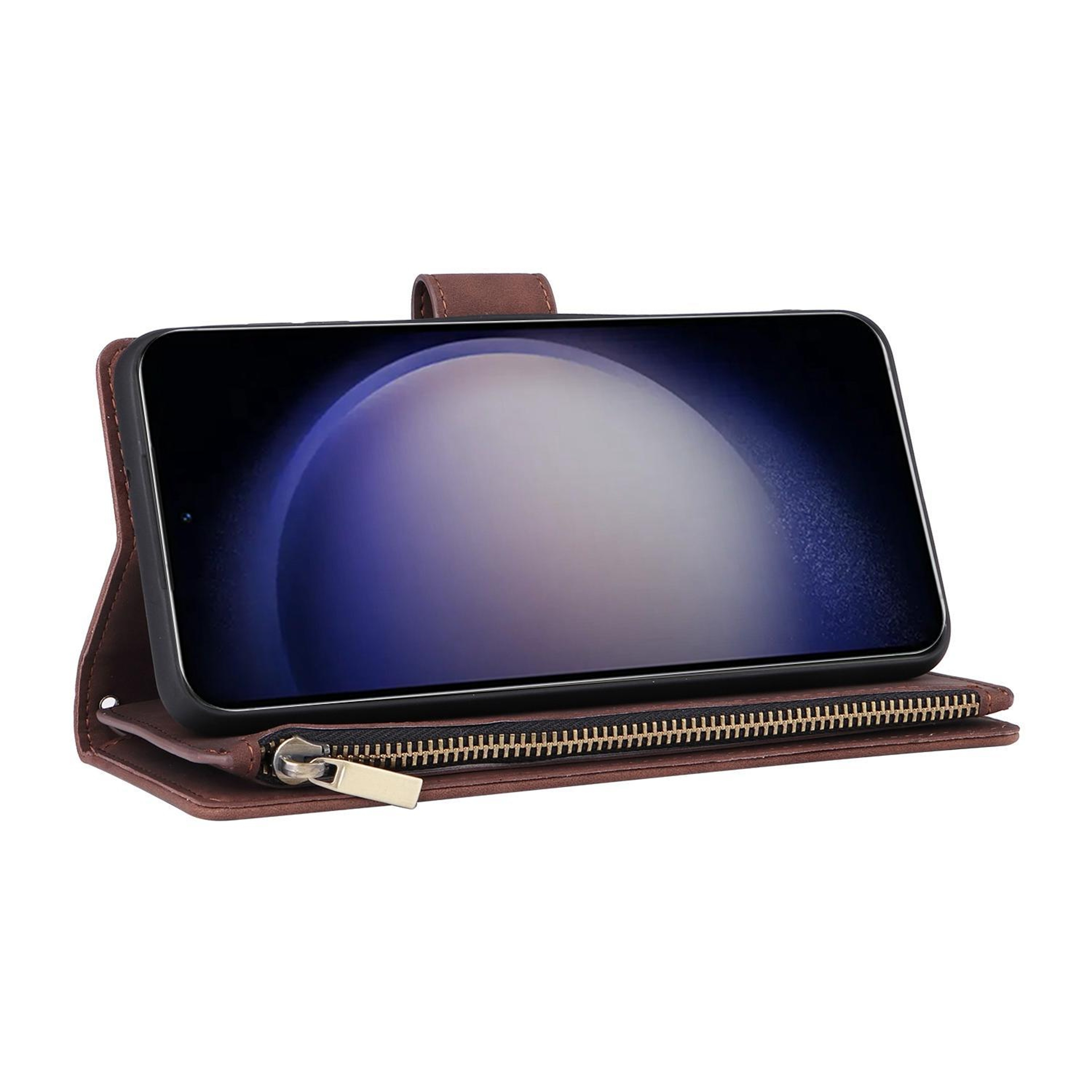 Galaxy S26 5G Zipper Wallet Case With Card Holder Kickstand And Wrist Strap 5