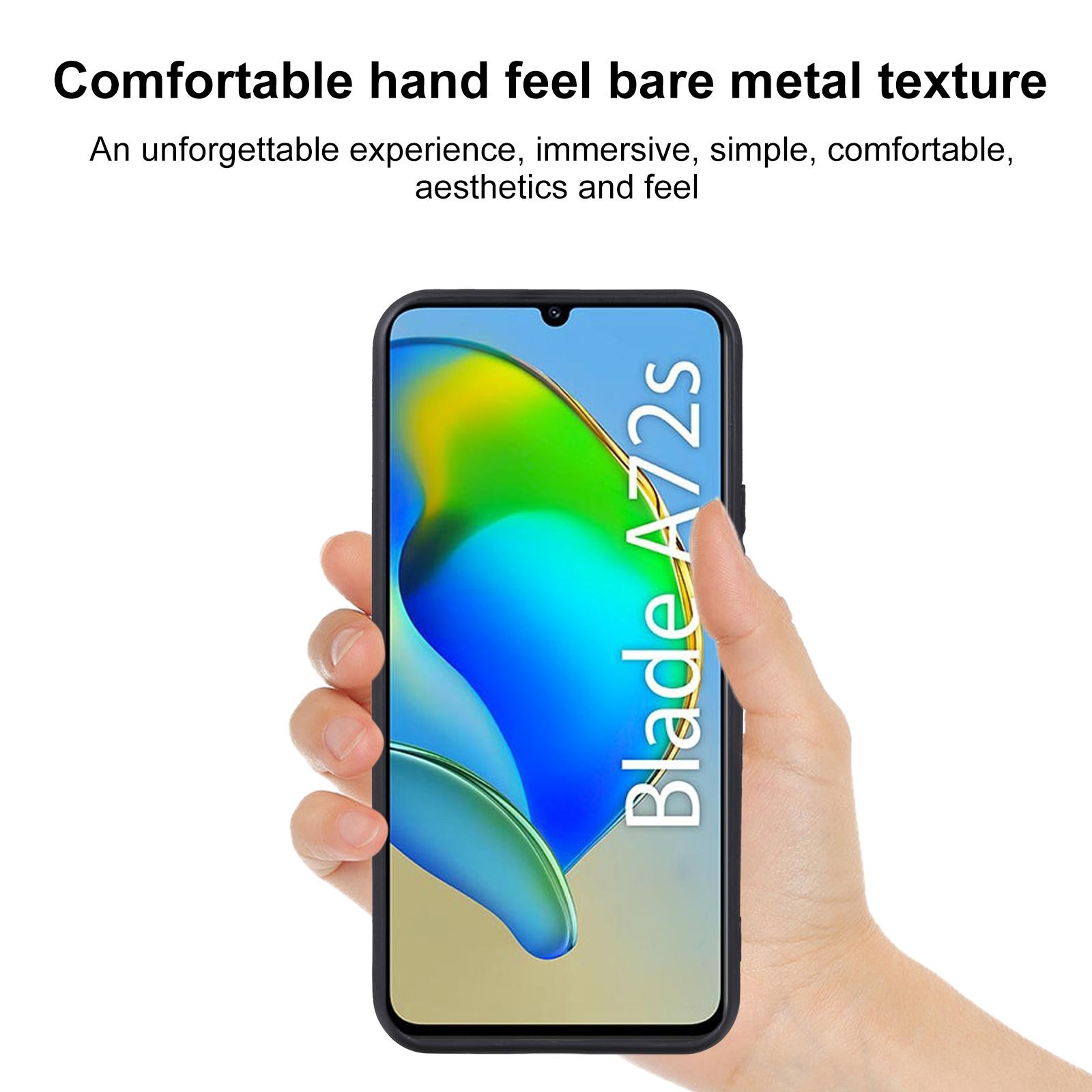 ZTE Blade A72s Slim TPU Protective Phone Case Black – view 3