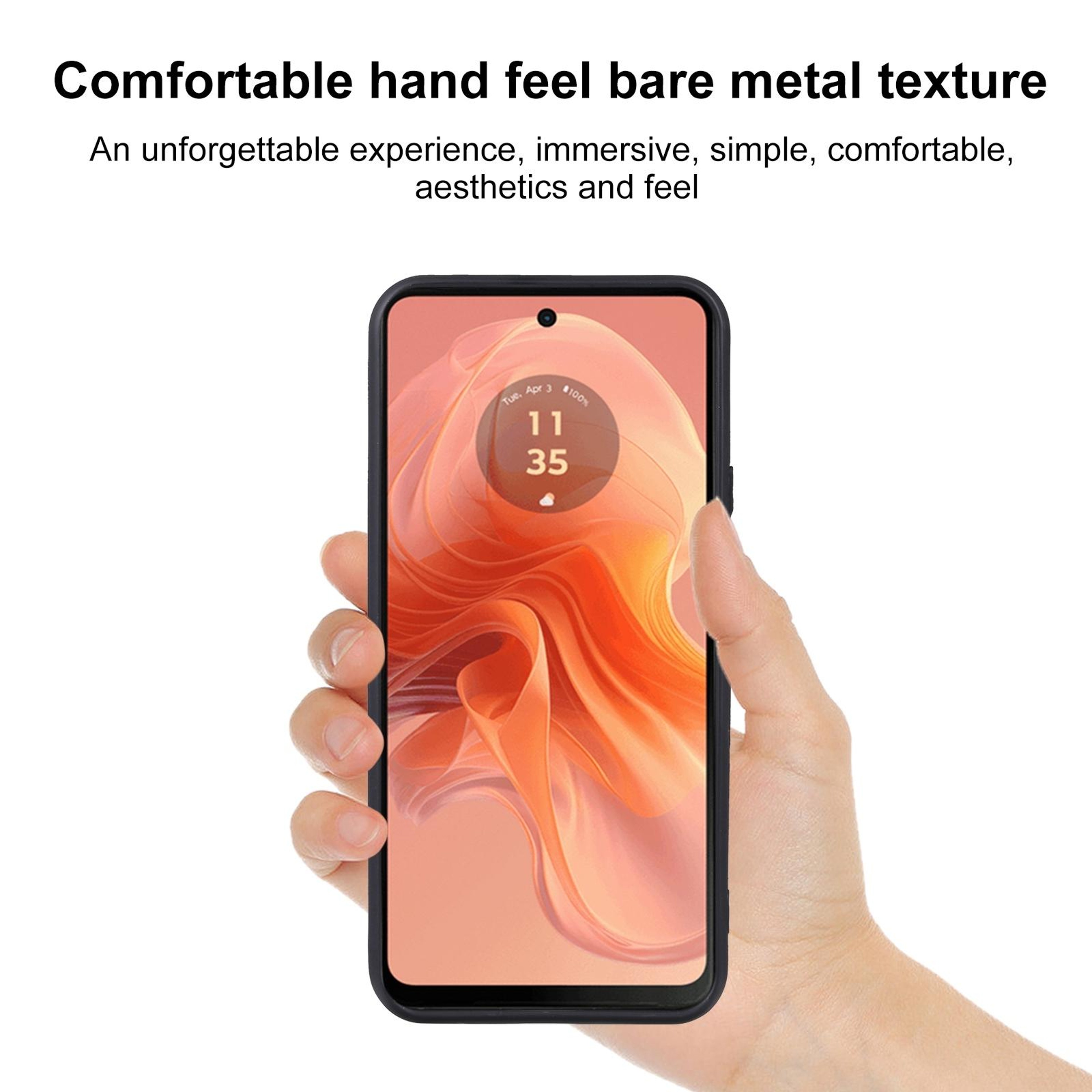 Motorola Moto G04s Case Soft TPU Protective Black Phone Cover – view 3
