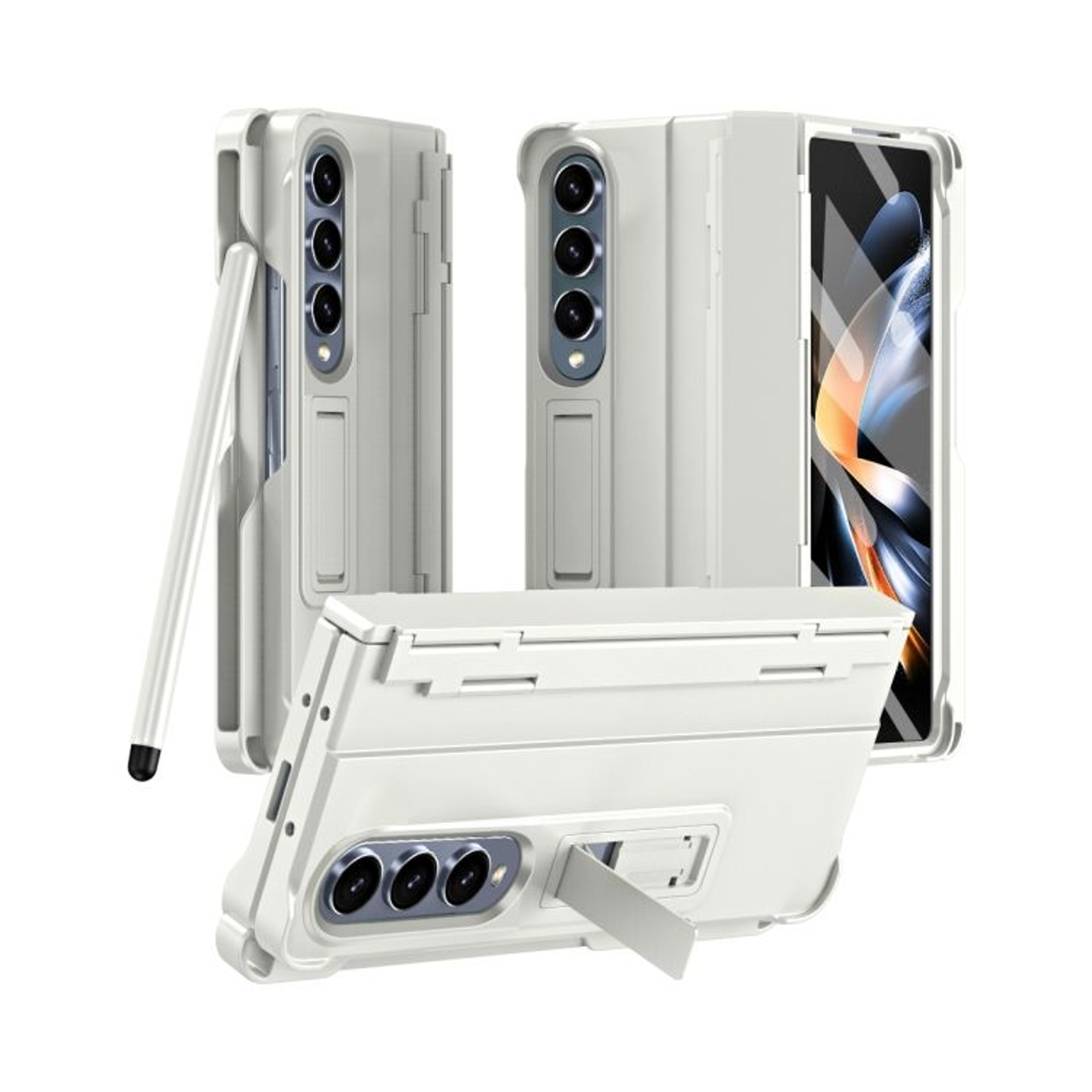 Galaxy Z Fold3 5G Shockproof Hinge Case With Tempered Glass And Pen 8