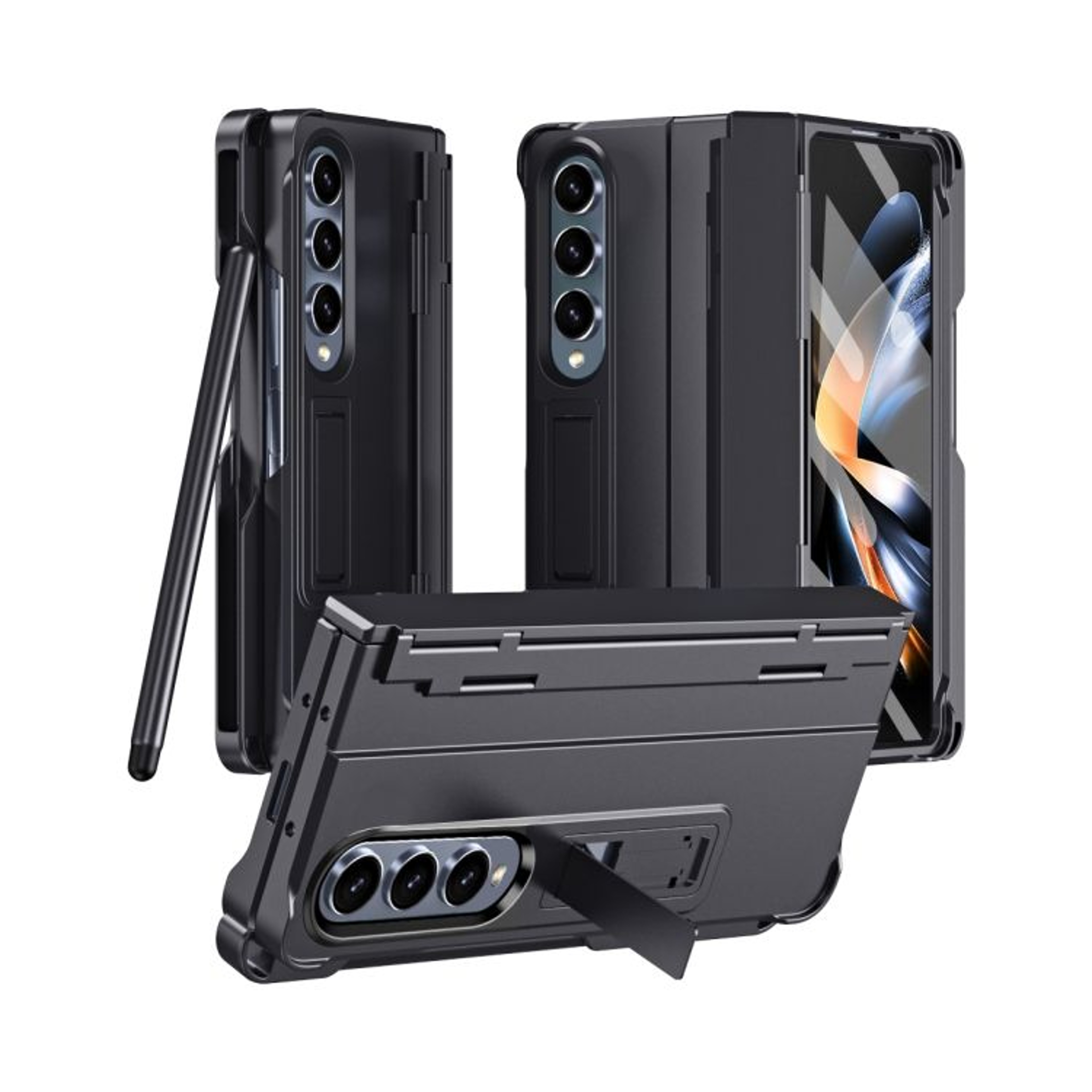 Galaxy Z Fold3 5G Shockproof Hinge Case With Tempered Glass And Pen 10