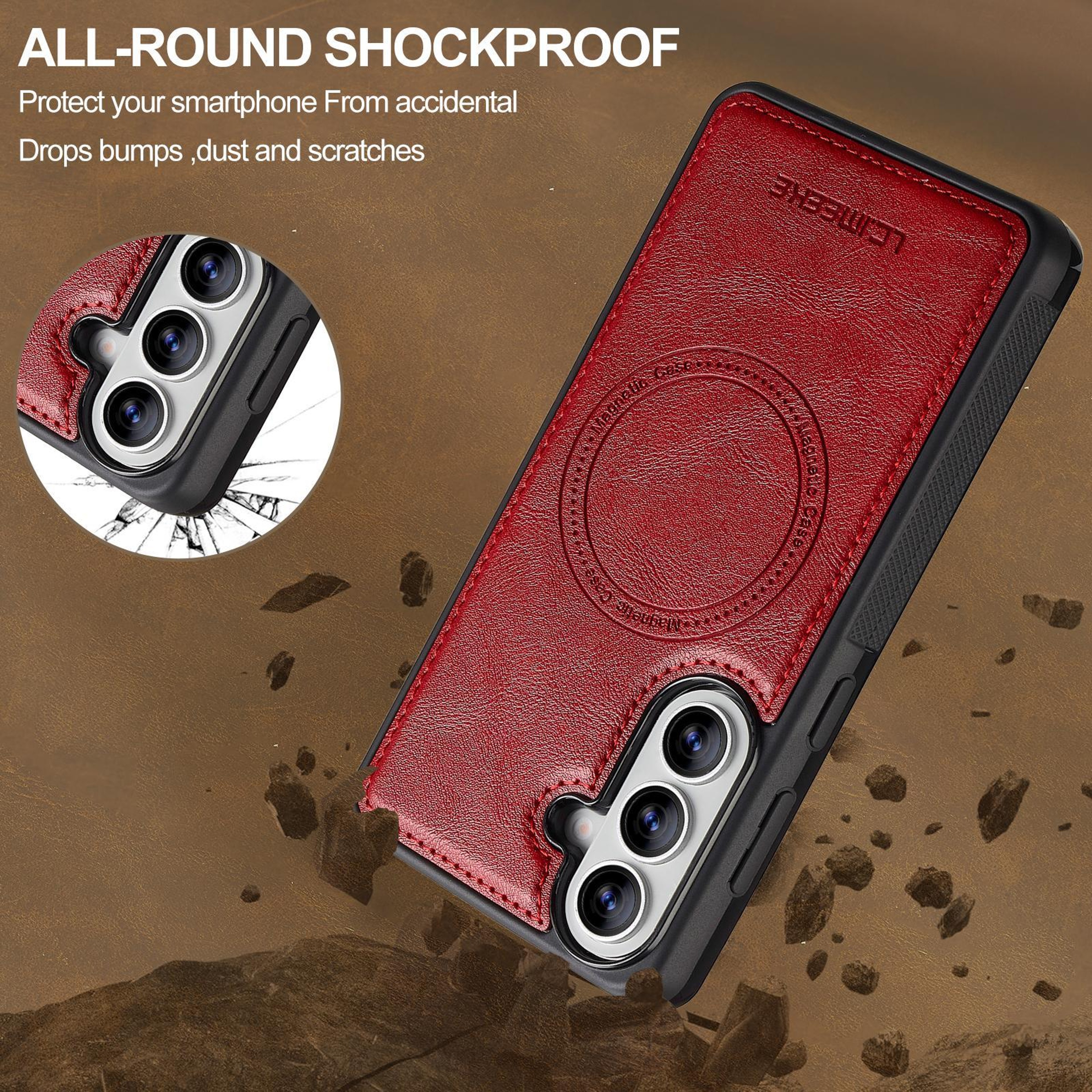 Samsung Galaxy A57 5G Case With MagSafe Magnetic Ring And PU Leather Protection 3