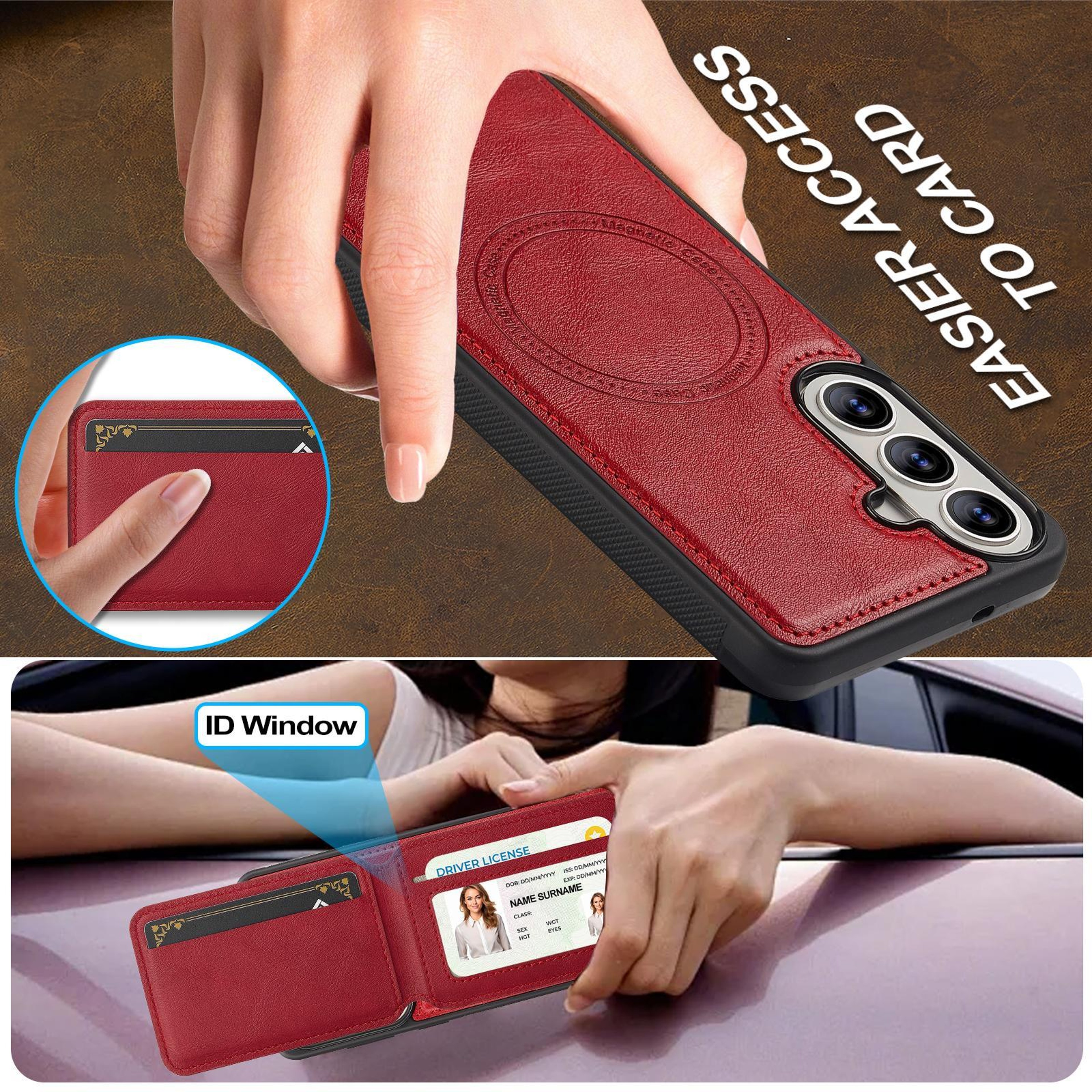 Samsung Galaxy A57 5G Case With MagSafe Magnetic Ring And PU Leather Protection 4
