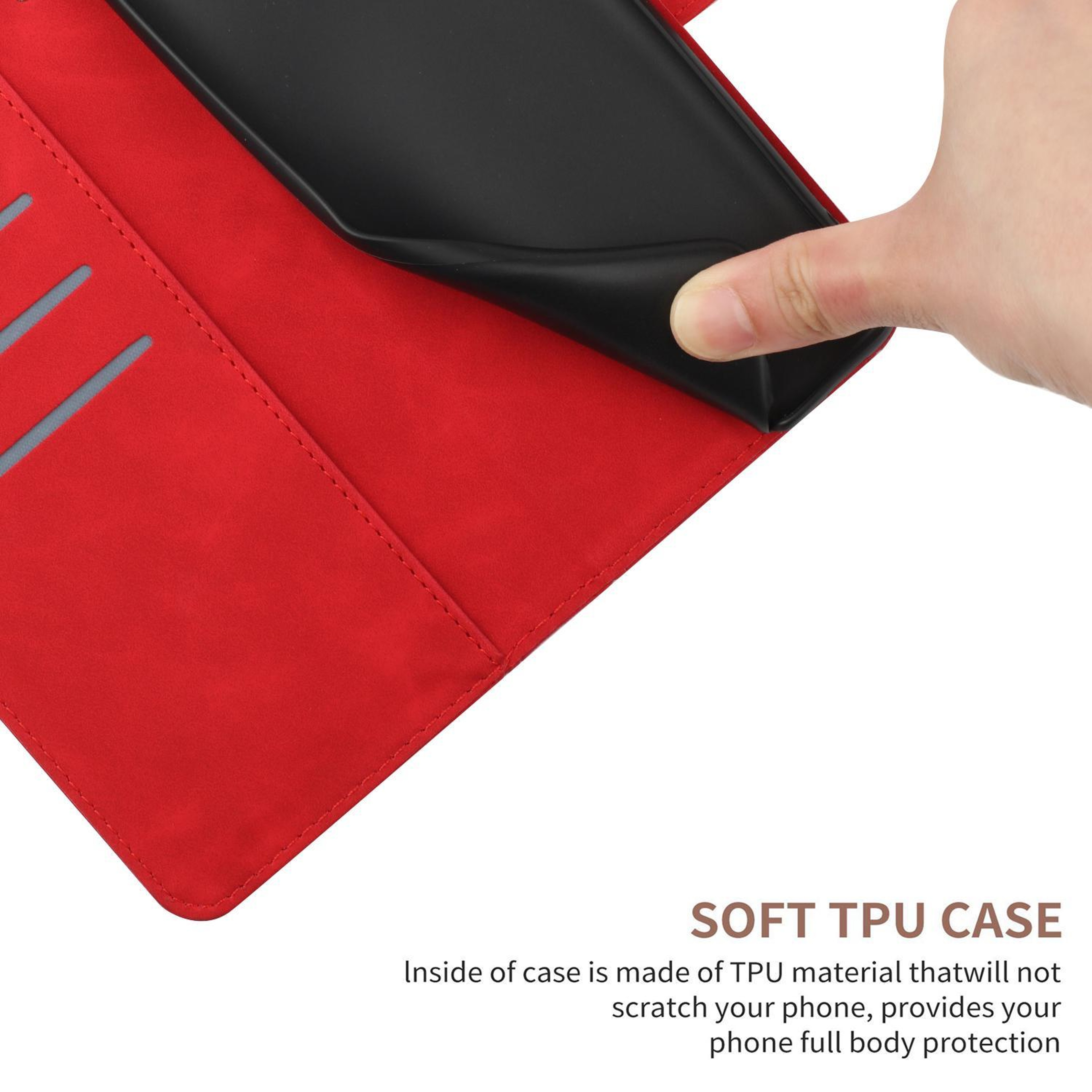 Samsung Galaxy M36 5G Leather Wallet Case With Card Holder Kickstand And Wrist Strap 6