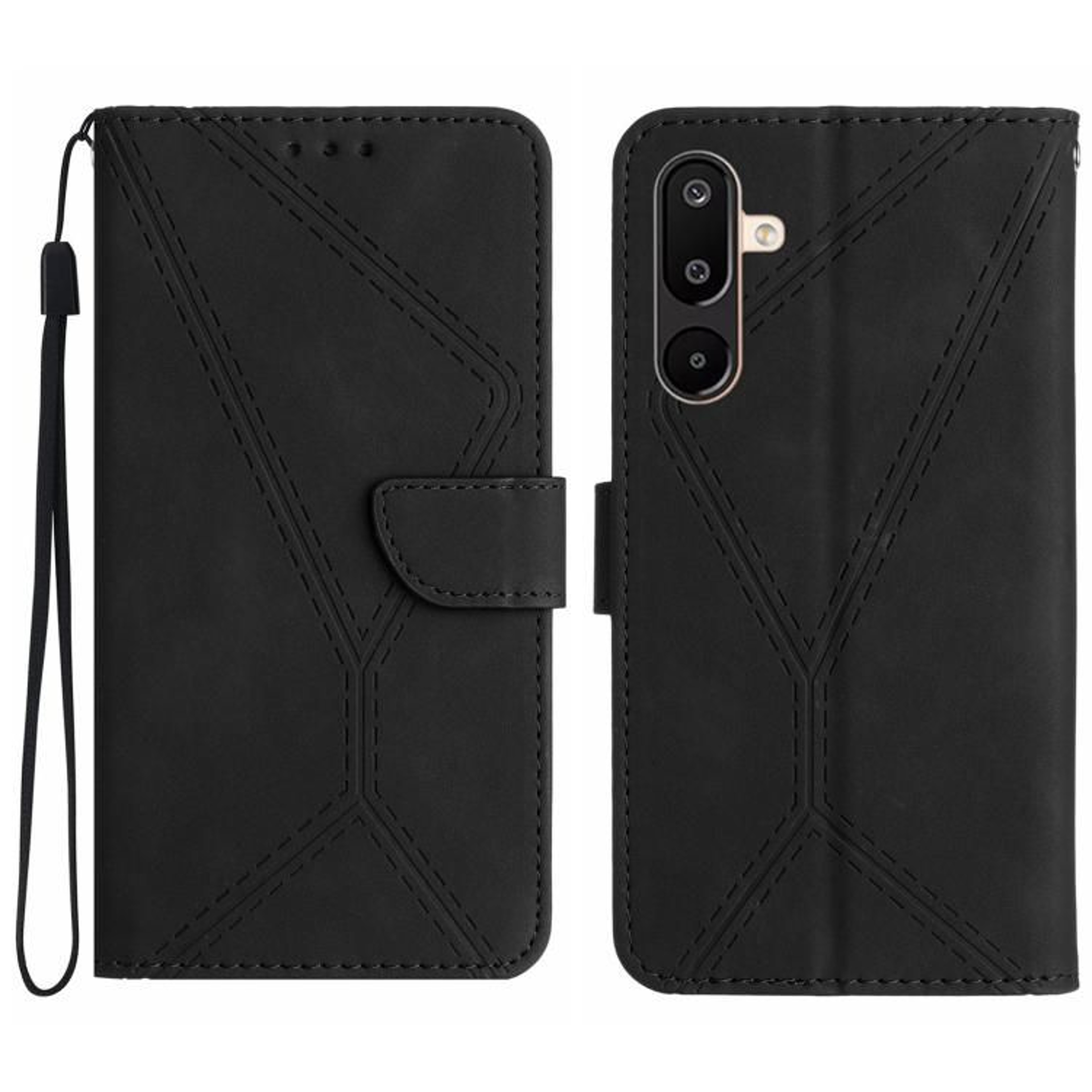 Samsung Galaxy M36 5G Leather Wallet Case With Card Holder Kickstand And Wrist Strap 10