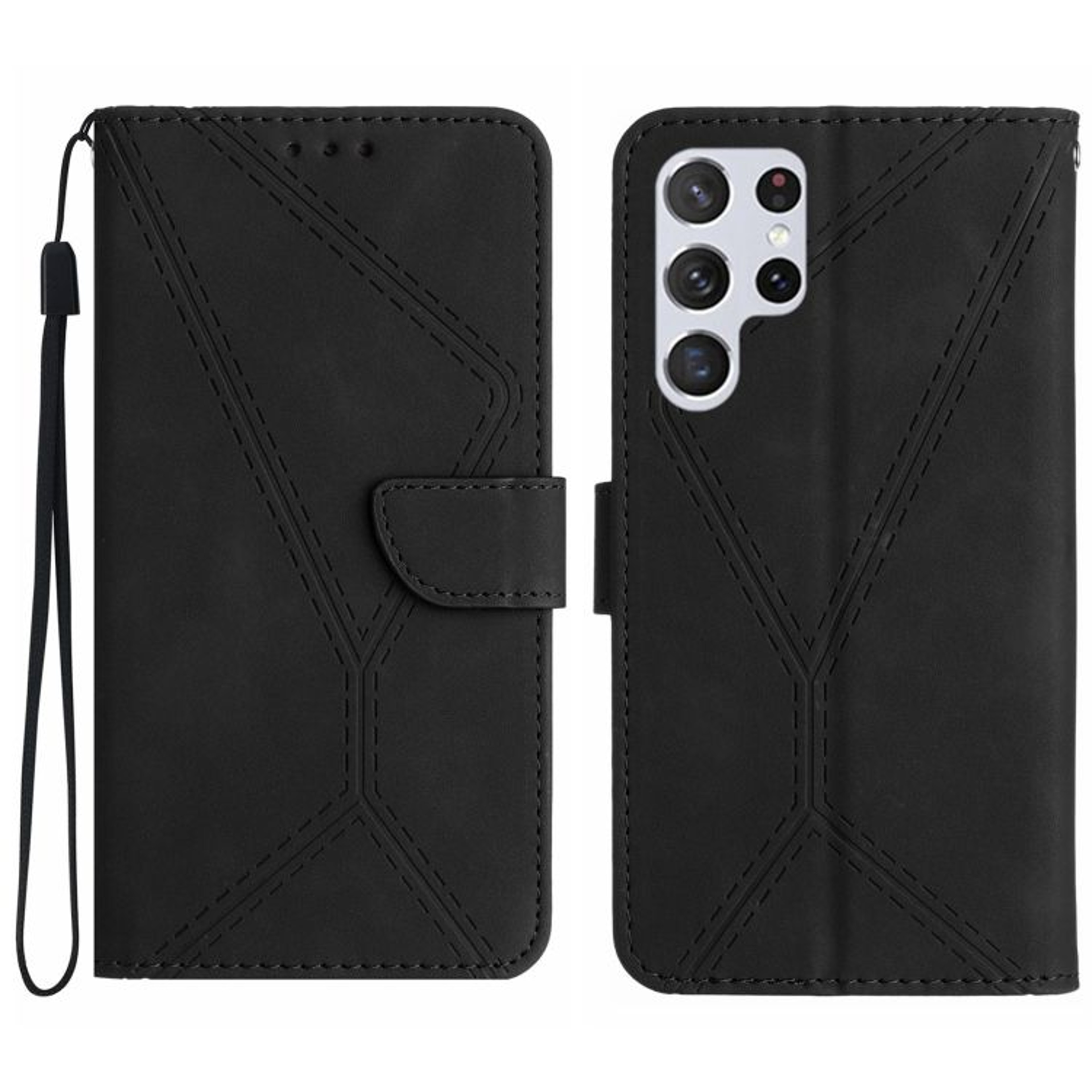 Samsung Galaxy S25 Ultra Leather Wallet Case With Card Holder Kickstand And Wrist Strap 10