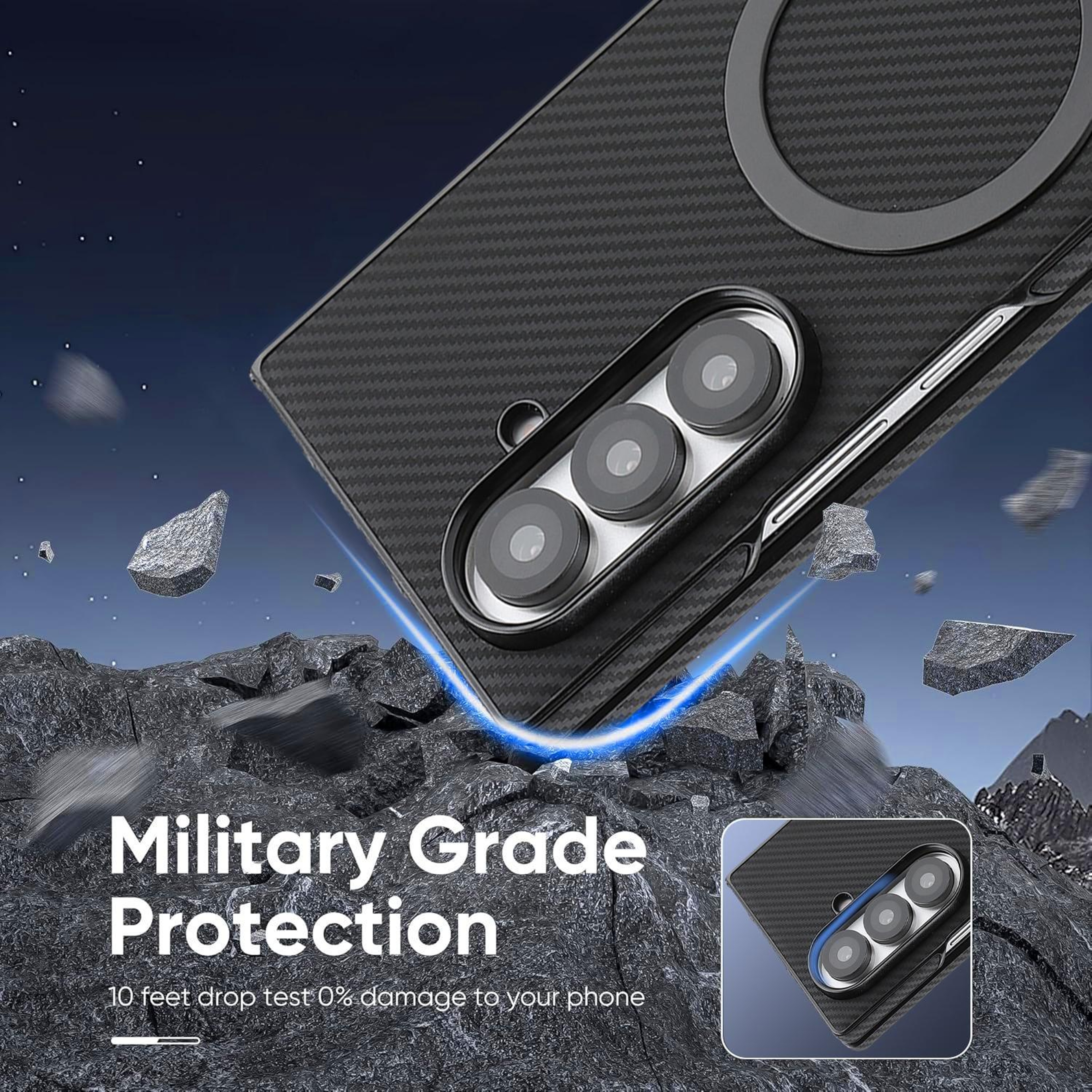 Galaxy Z Fold7 5G Carbon Fiber MagSafe Case With Drop And Camera Protection 6
